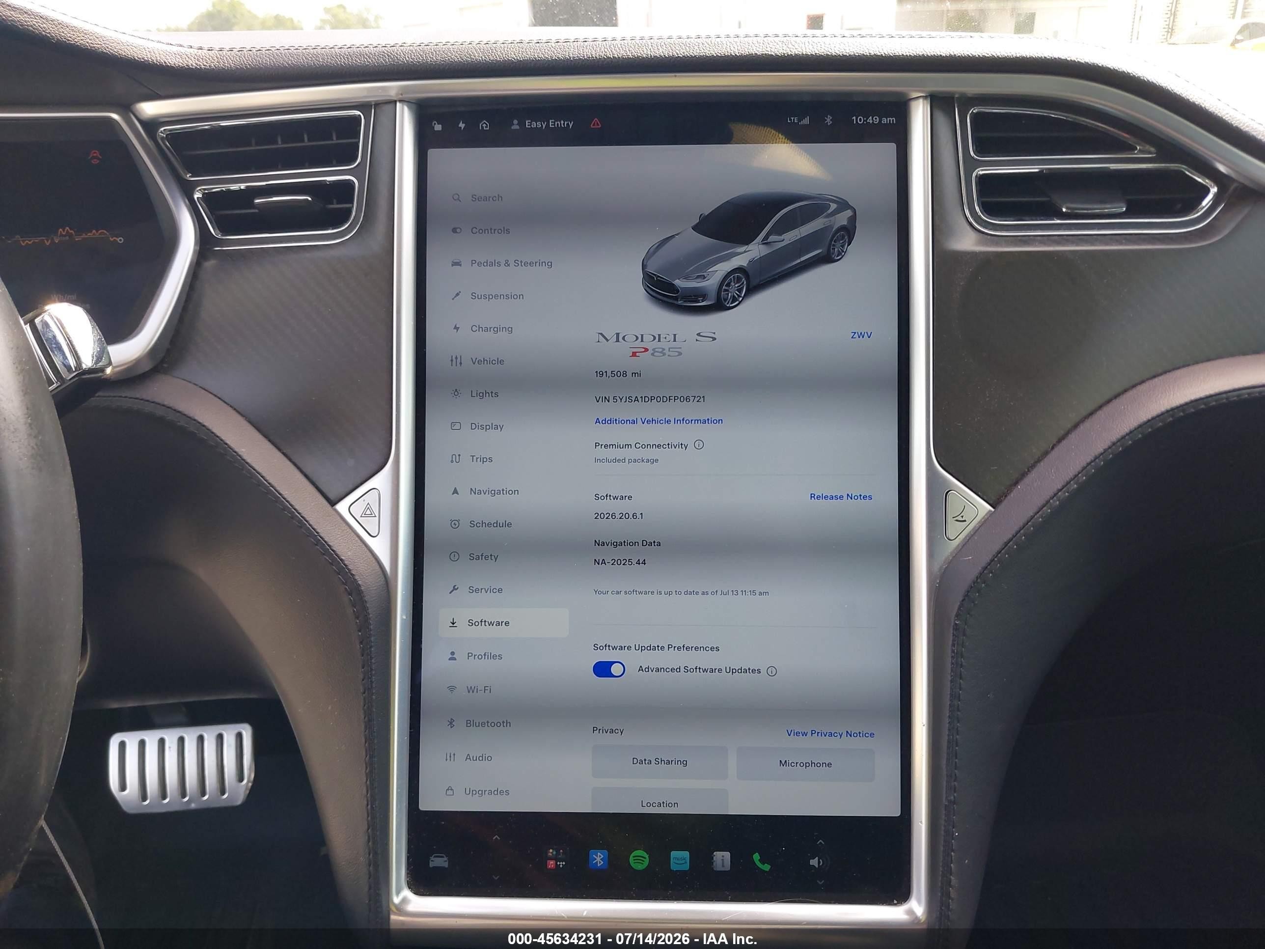 2013 Tesla Model S Performance Silver vin: 5YJSA1DP0DFP06721