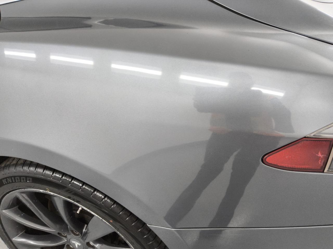 2013 Tesla Model S Gray vin: 5YJSA1DP0DFP16312 Damage: Left Qtr Panel, Heavy Scratch, 1 To 2 Inches