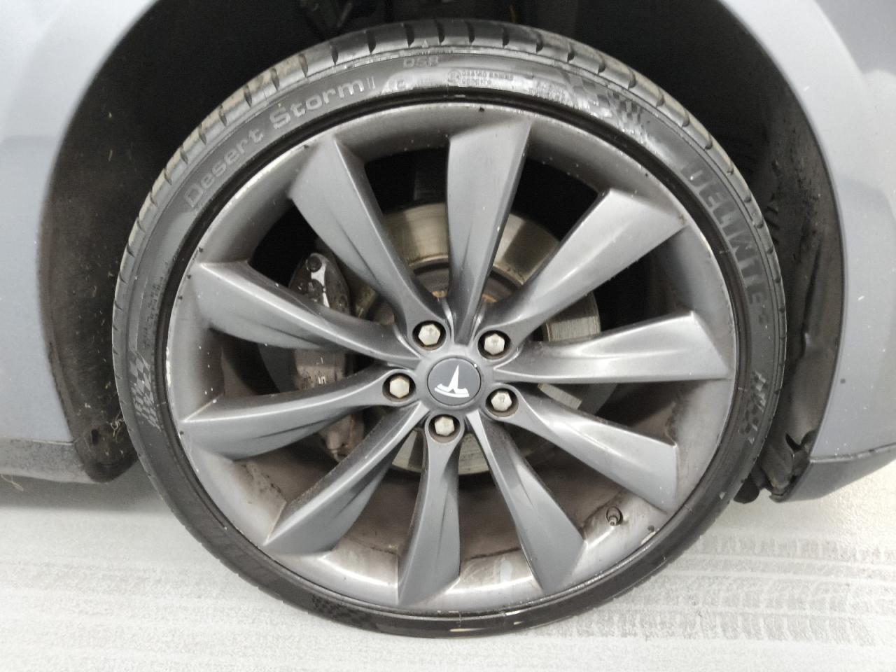 2013 Tesla Model S Gray vin: 5YJSA1DP0DFP16312 Damage: Right Front Wheel, Curb Rash, > 12 Inches