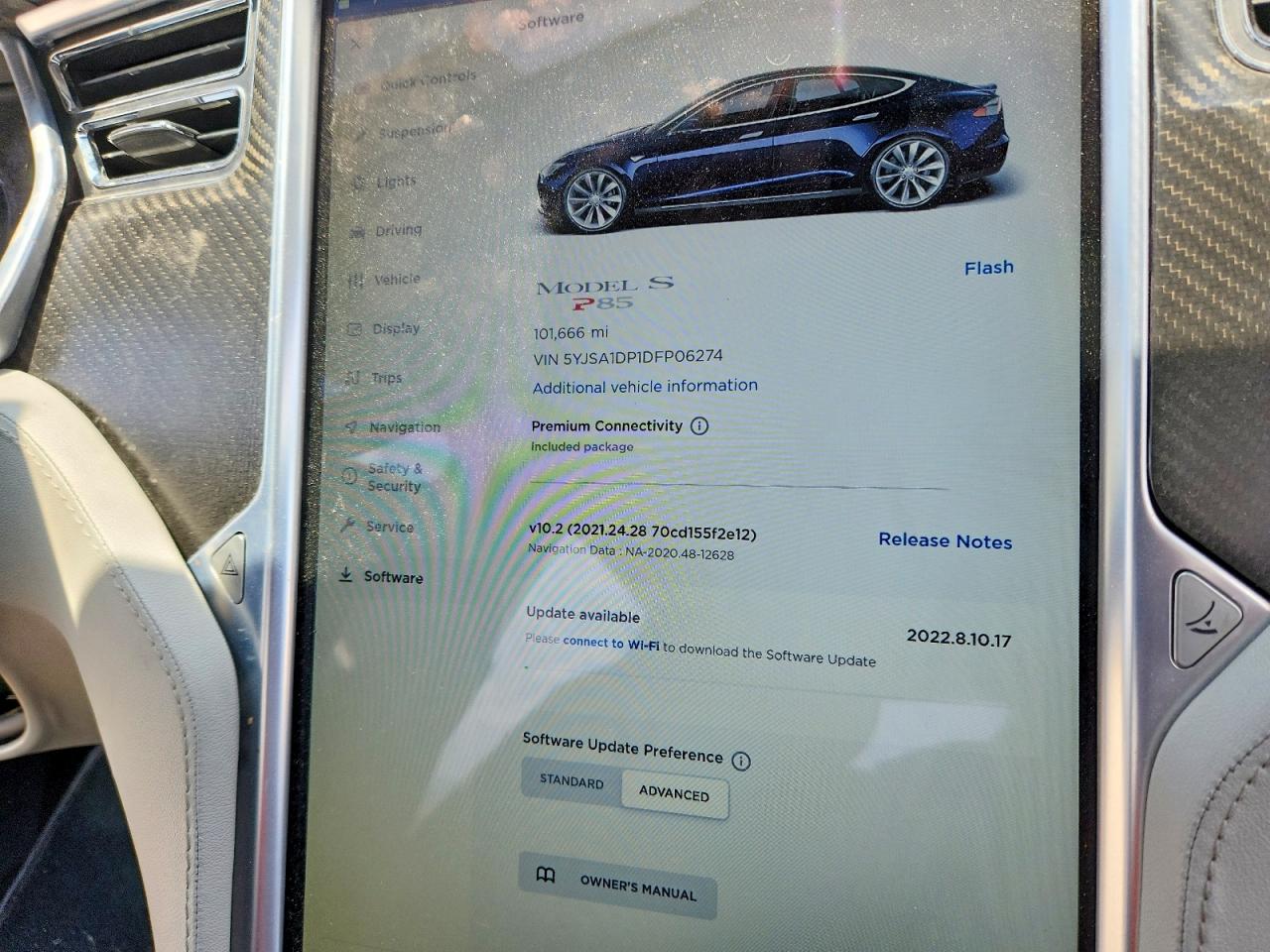 2013 Tesla Model S Blue vin: 5YJSA1DP1DFP06274