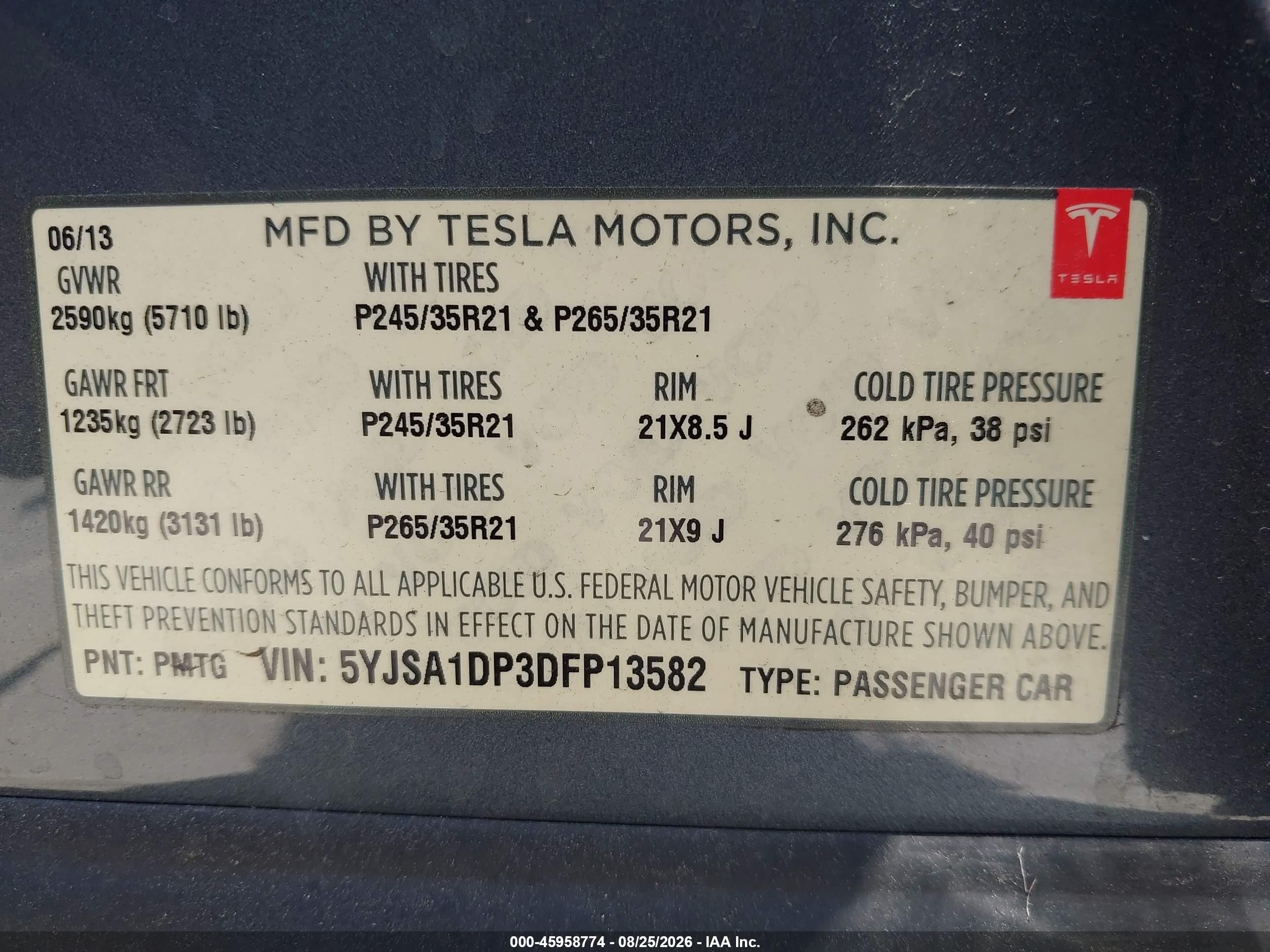 2013 Tesla Model S Performance Gray vin: 5YJSA1DP3DFP13582