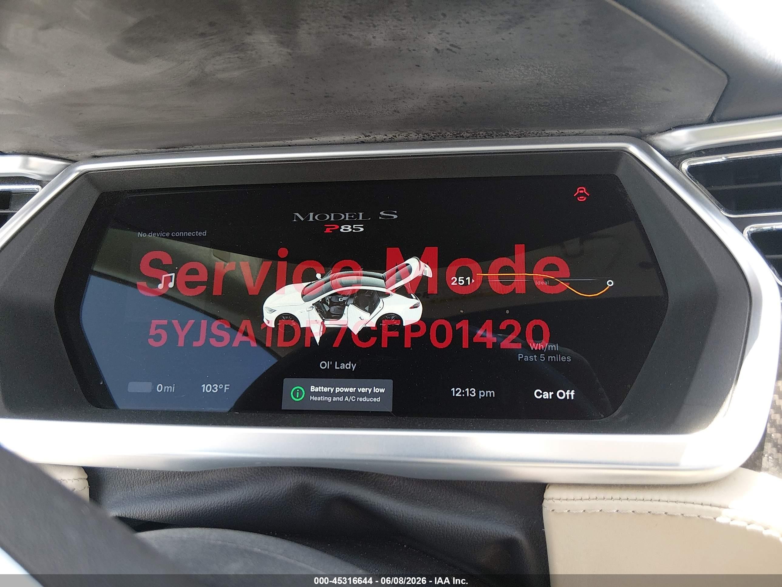 2012 Tesla Model S Performance/signature Performance White vin: 5YJSA1DP7CFP01420
