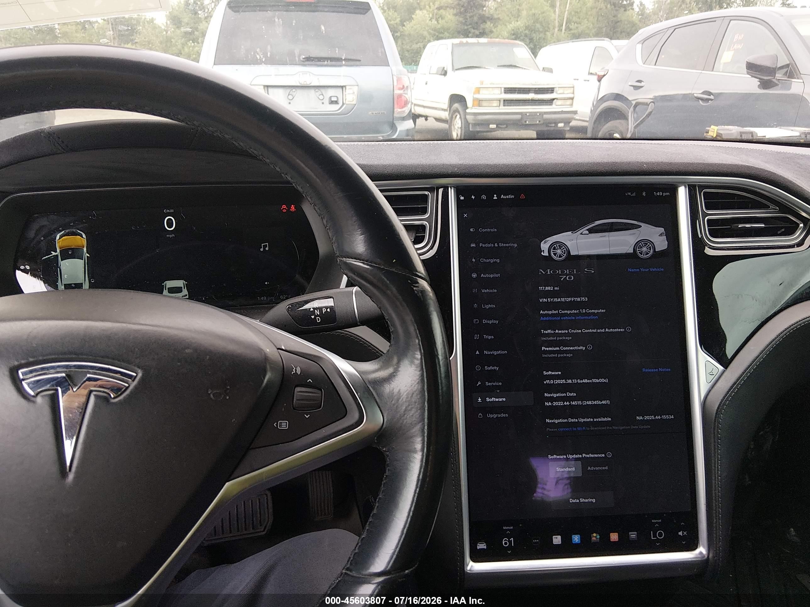 2015 Tesla Model S 60/70/85 White vin: 5YJSA1E12FF118753