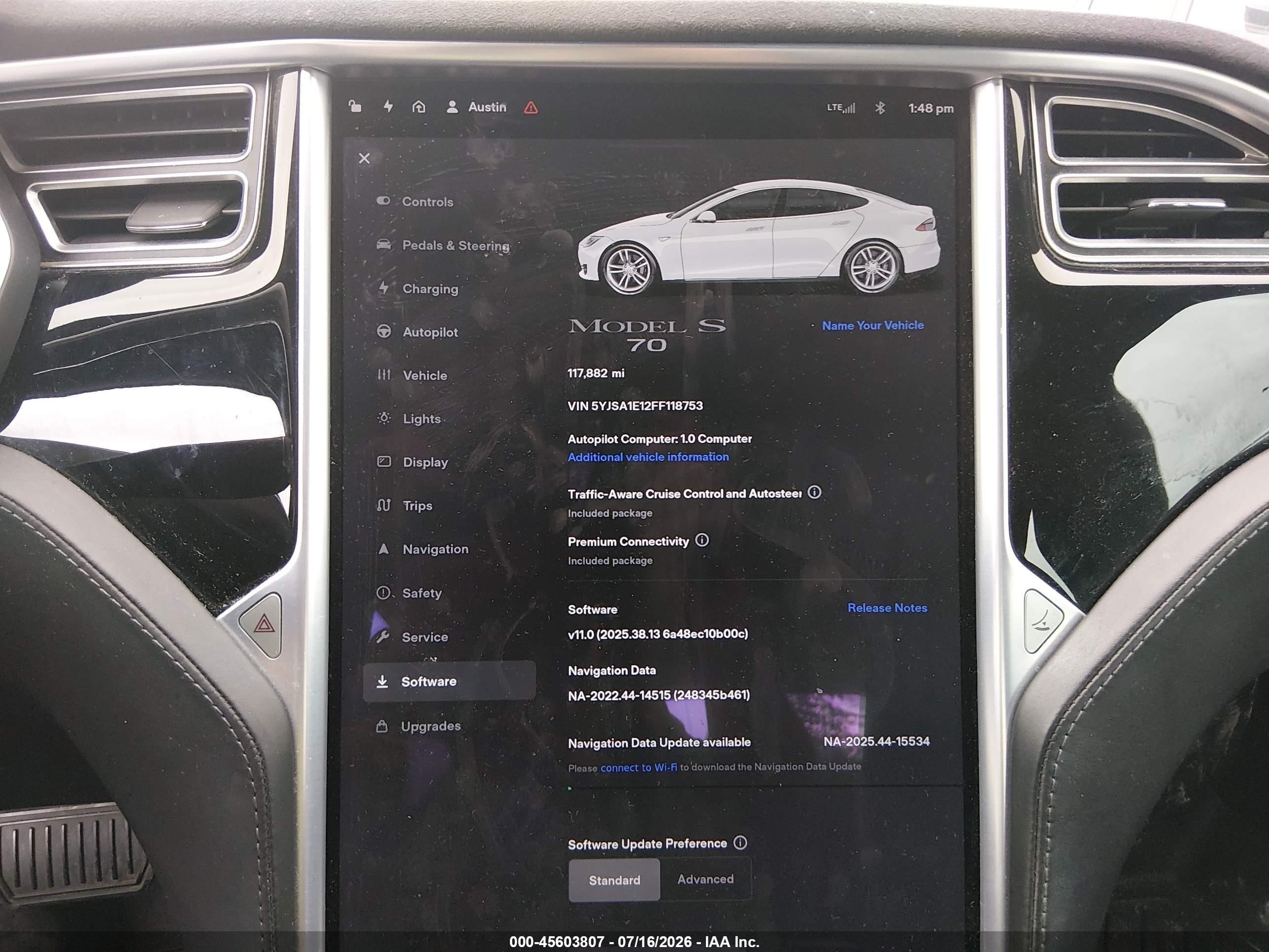 2015 Tesla Model S 60/70/85 White vin: 5YJSA1E12FF118753