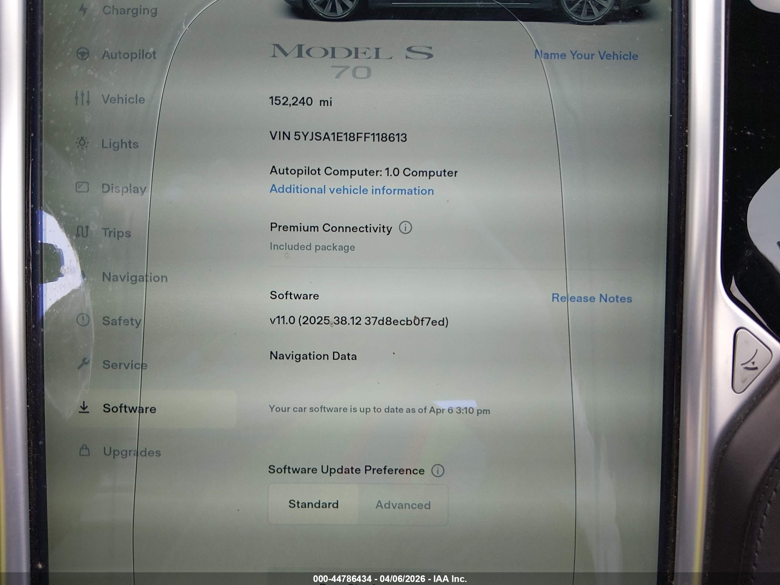 2015 Tesla Model S 60/70/85 Gray vin: 5YJSA1E18FF118613