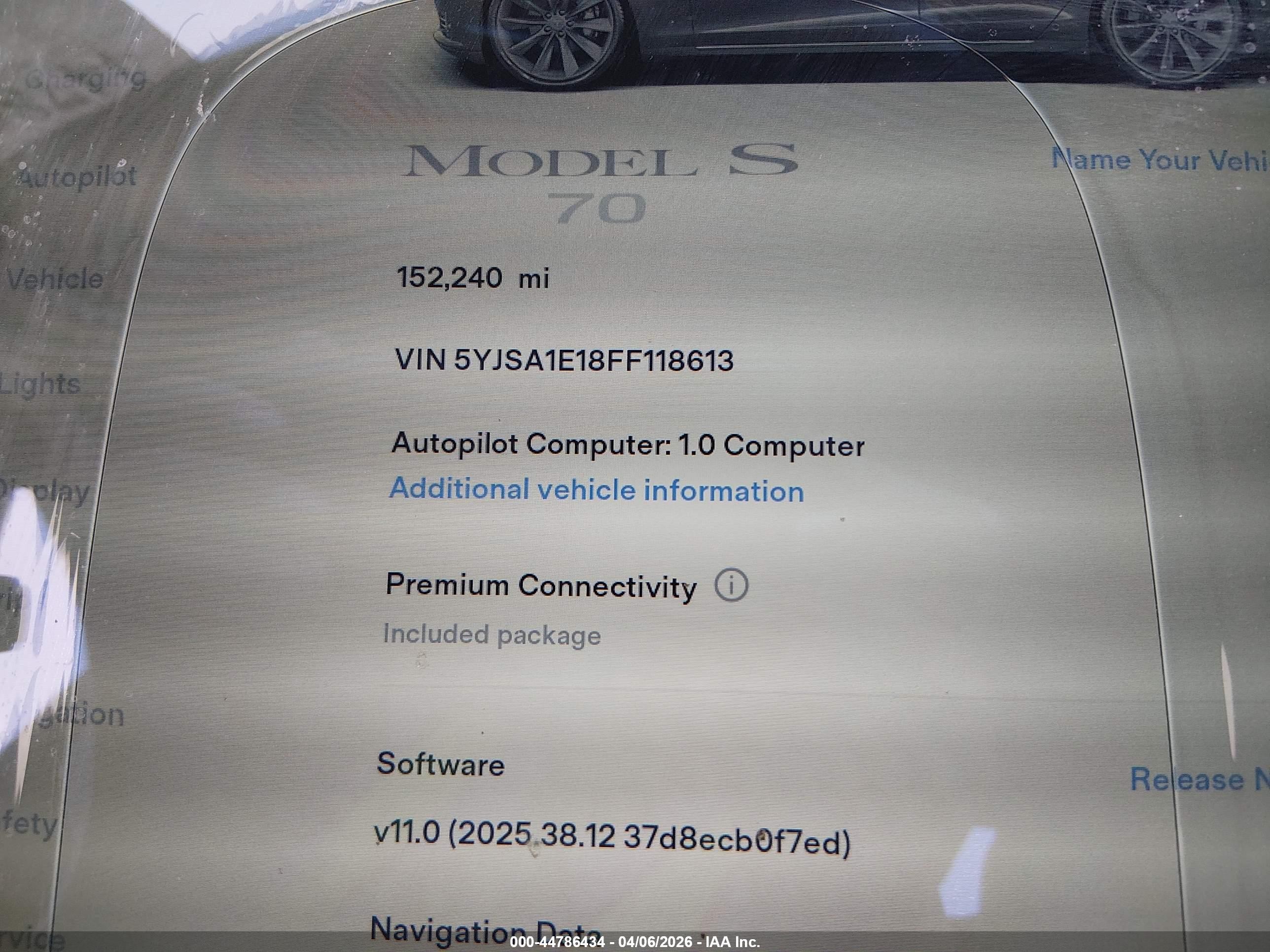 2015 Tesla Model S 60/70/85 Gray vin: 5YJSA1E18FF118613