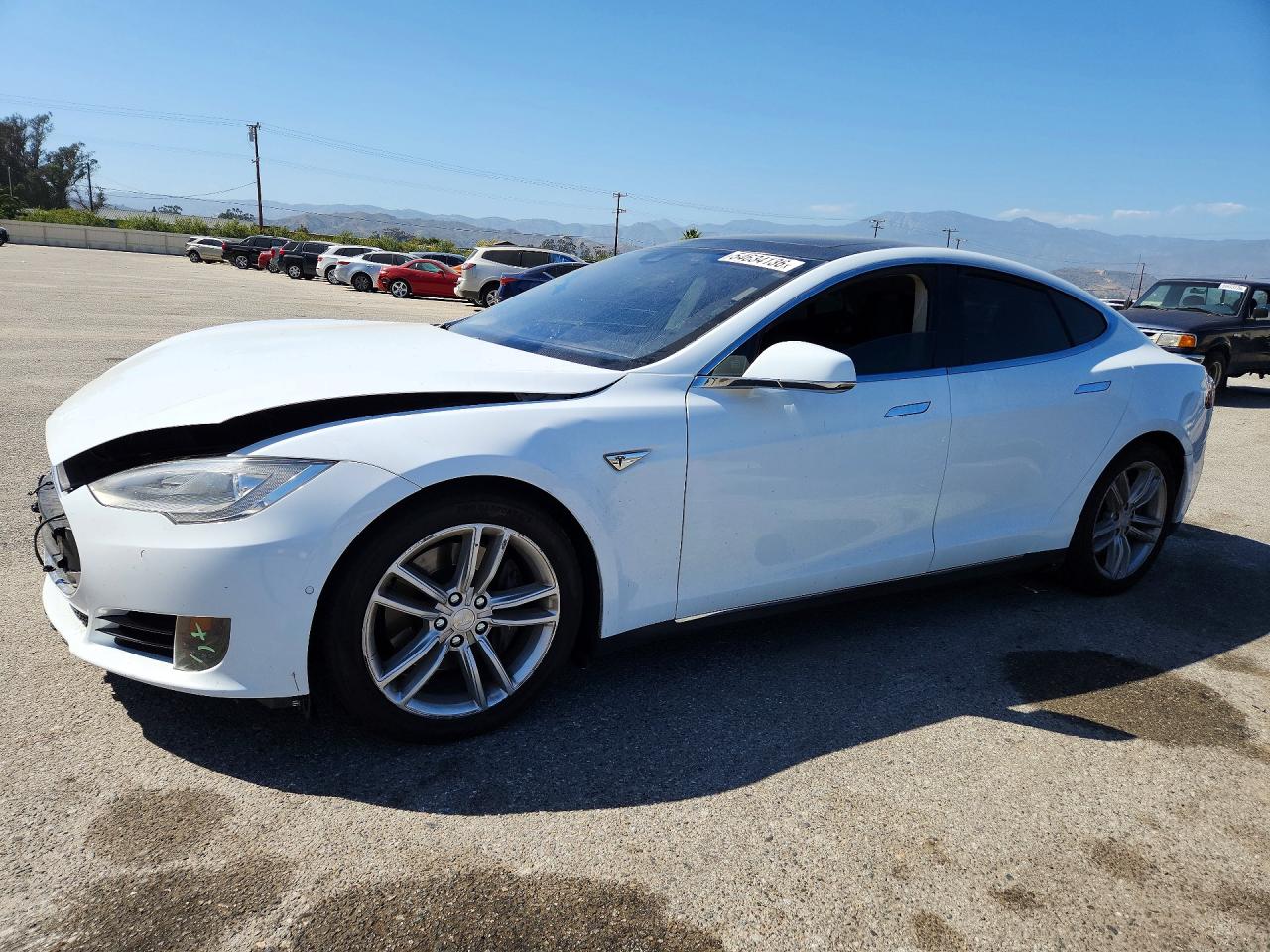 2015 Tesla Model S White vin: 5YJSA1E23FF109097