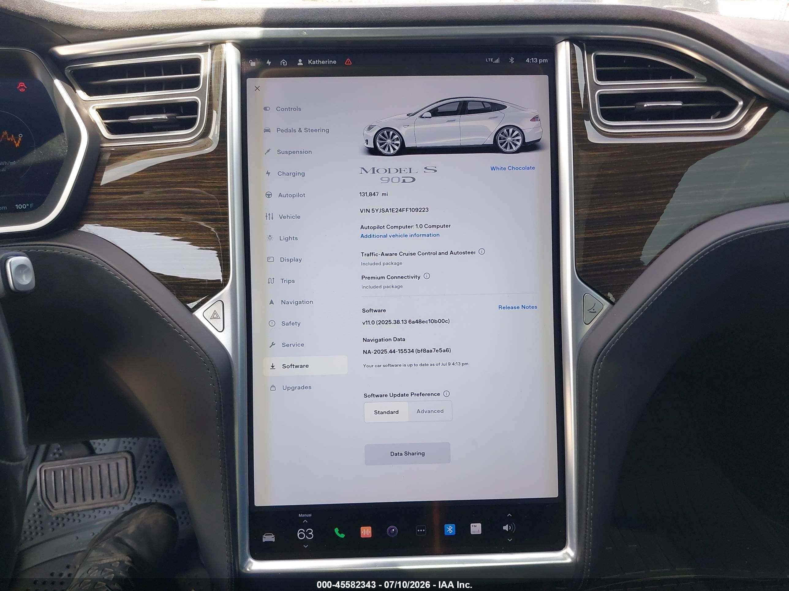 2015 Tesla Model S 70d/85d/p85d White vin: 5YJSA1E24FF109223