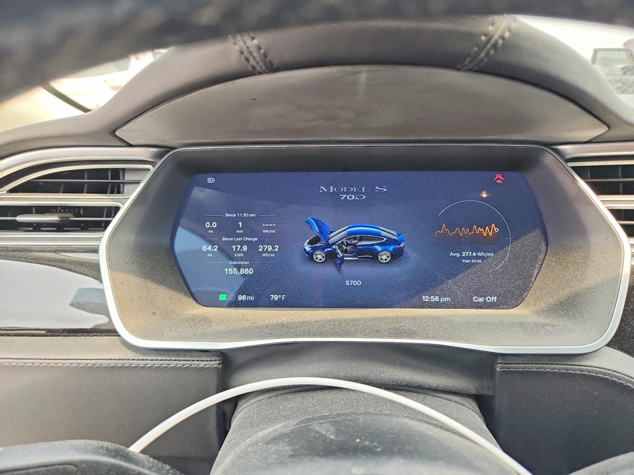 2015 Tesla Model S Blue vin: 5YJSA1E25FF116147
