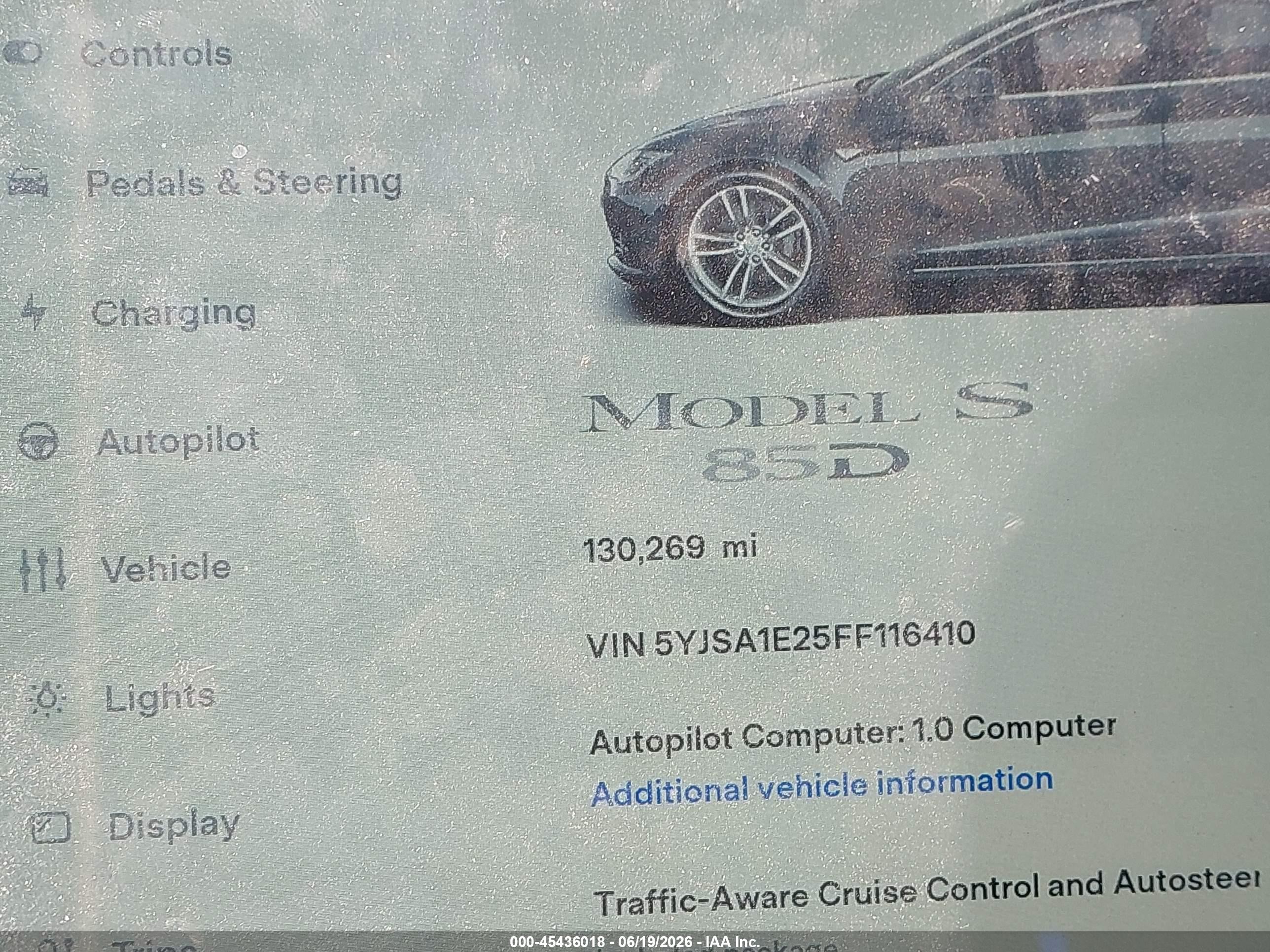 2015 Tesla Model S 70d/85d/p85d Gray vin: 5YJSA1E25FF116410