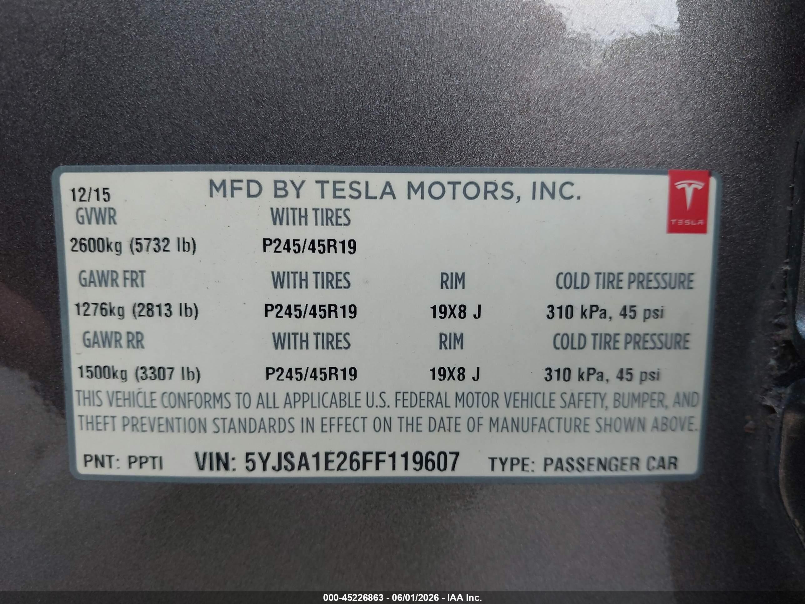 2015 Tesla Model S 70d/85d/p85d Brown vin: 5YJSA1E26FF119607