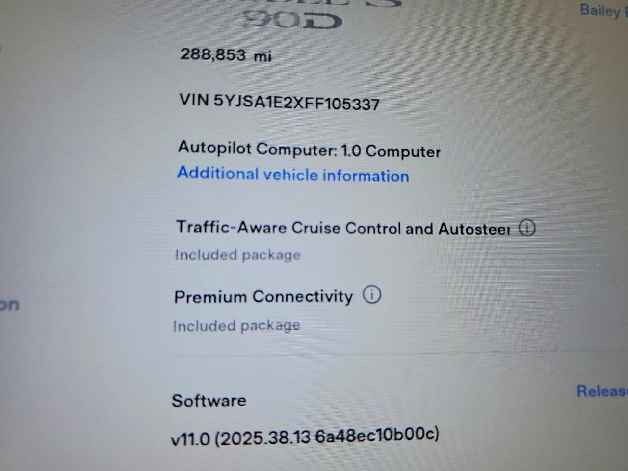 2015 Tesla Model S Blue vin: 5YJSA1E2XFF105337