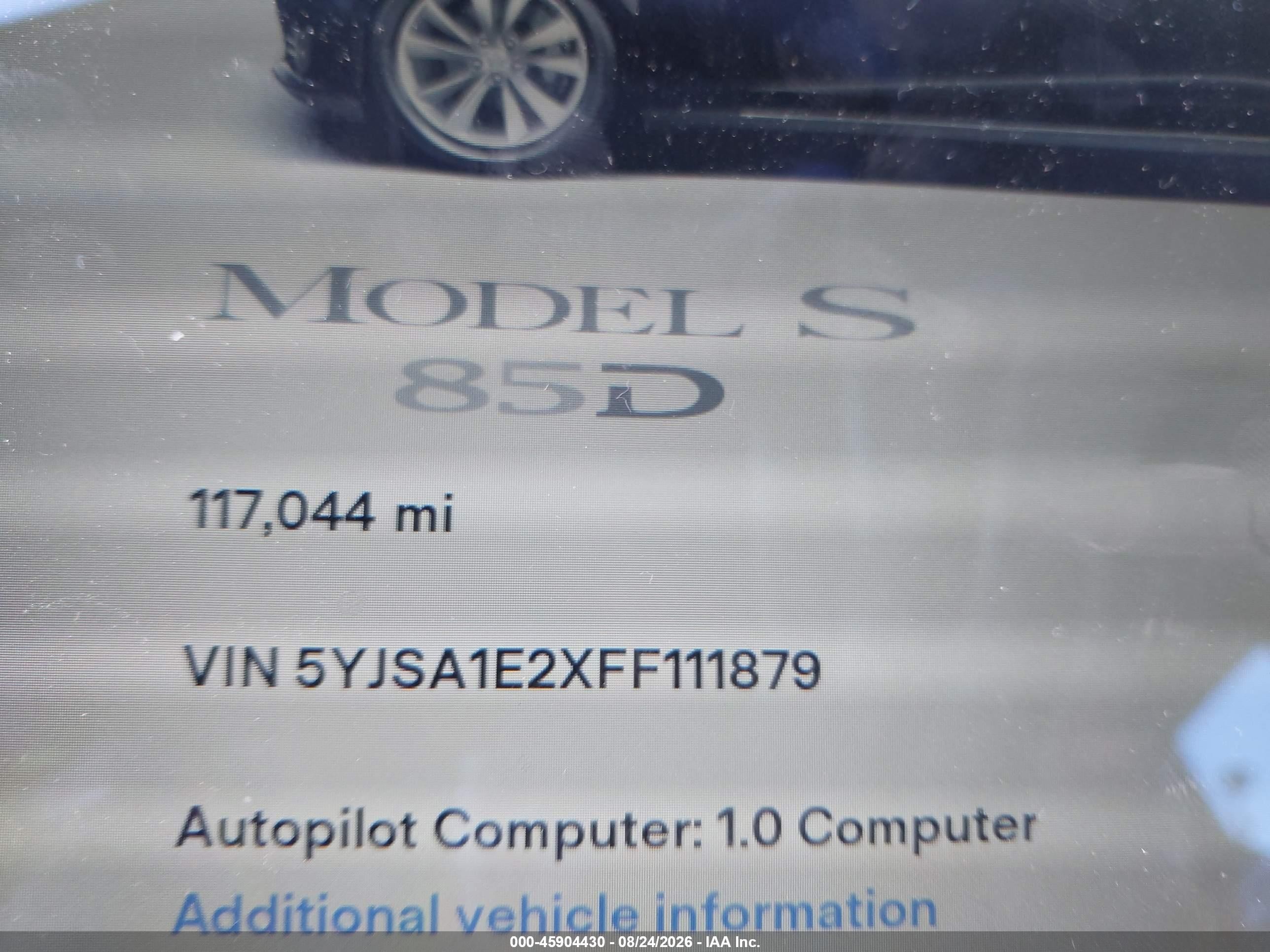 2015 Tesla Model S 70d/85d/p85d Черный vin: 5YJSA1E2XFF111879