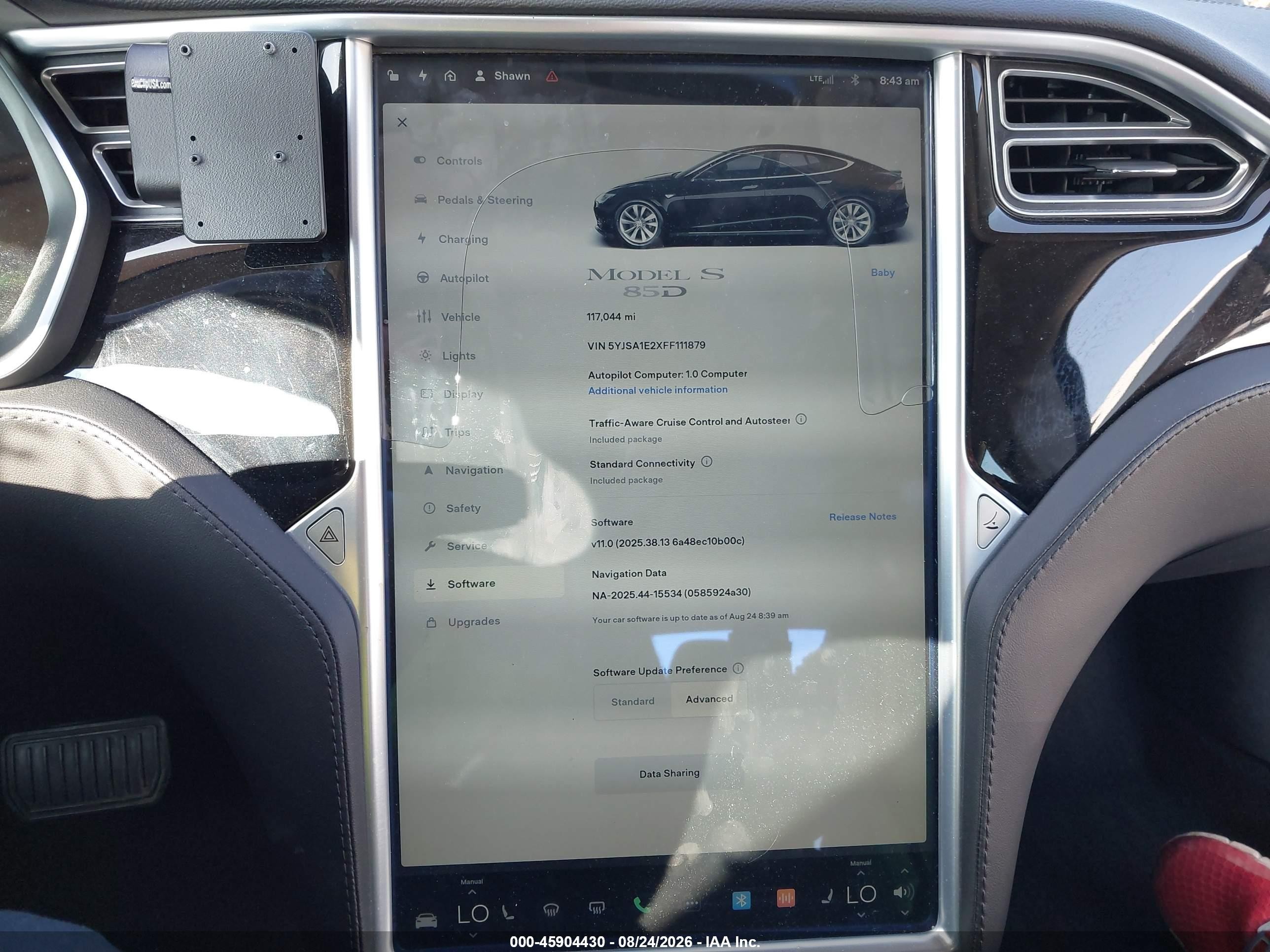 2015 Tesla Model S 70d/85d/p85d Черный vin: 5YJSA1E2XFF111879