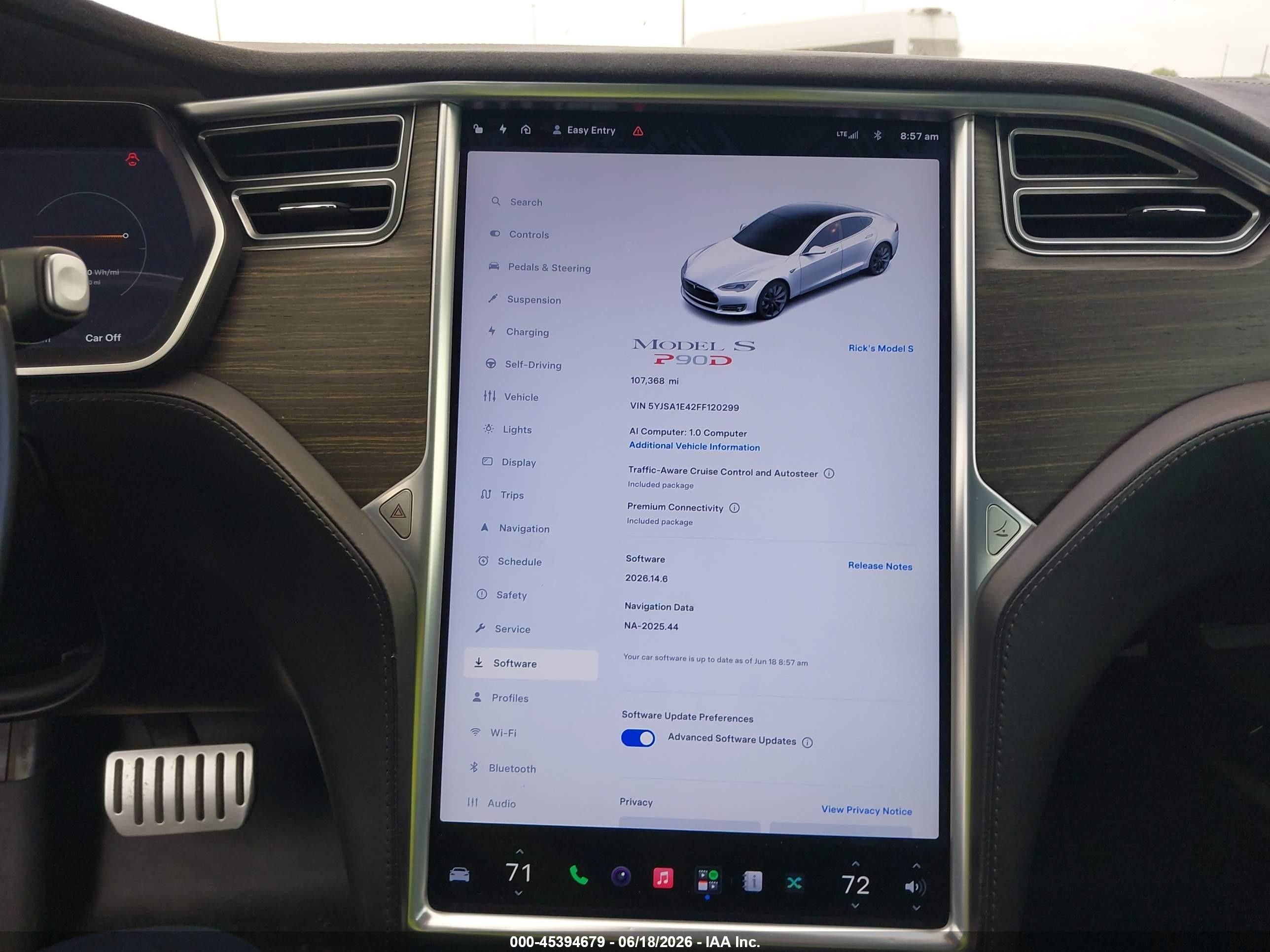 2015 Tesla Model S 85d/p85d White vin: 5YJSA1E42FF120299