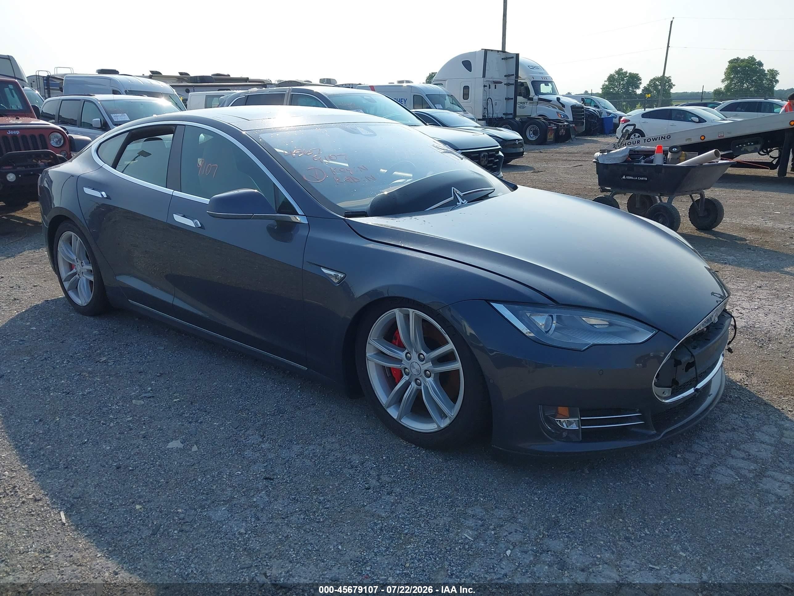 2015 Tesla Model S 85d/p85d Gray vin: 5YJSA1E47FF110674
