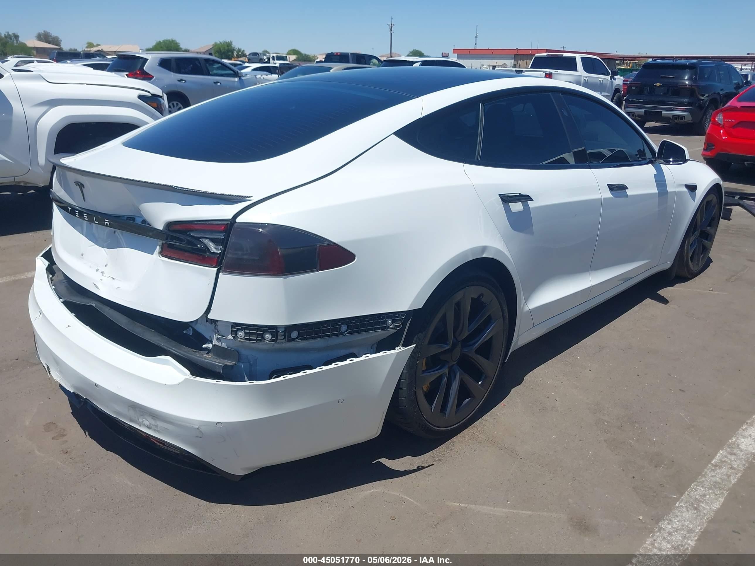 2022 Tesla Model S Dual Motor All-wheel Drive White vin: 5YJSA1E59NF462484