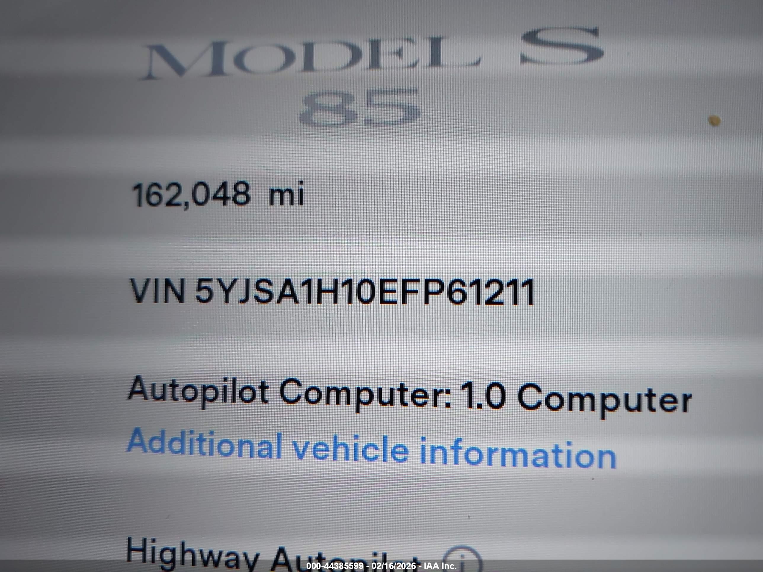 2014 Tesla Model S P85 Black vin: 5YJSA1H10EFP61211
