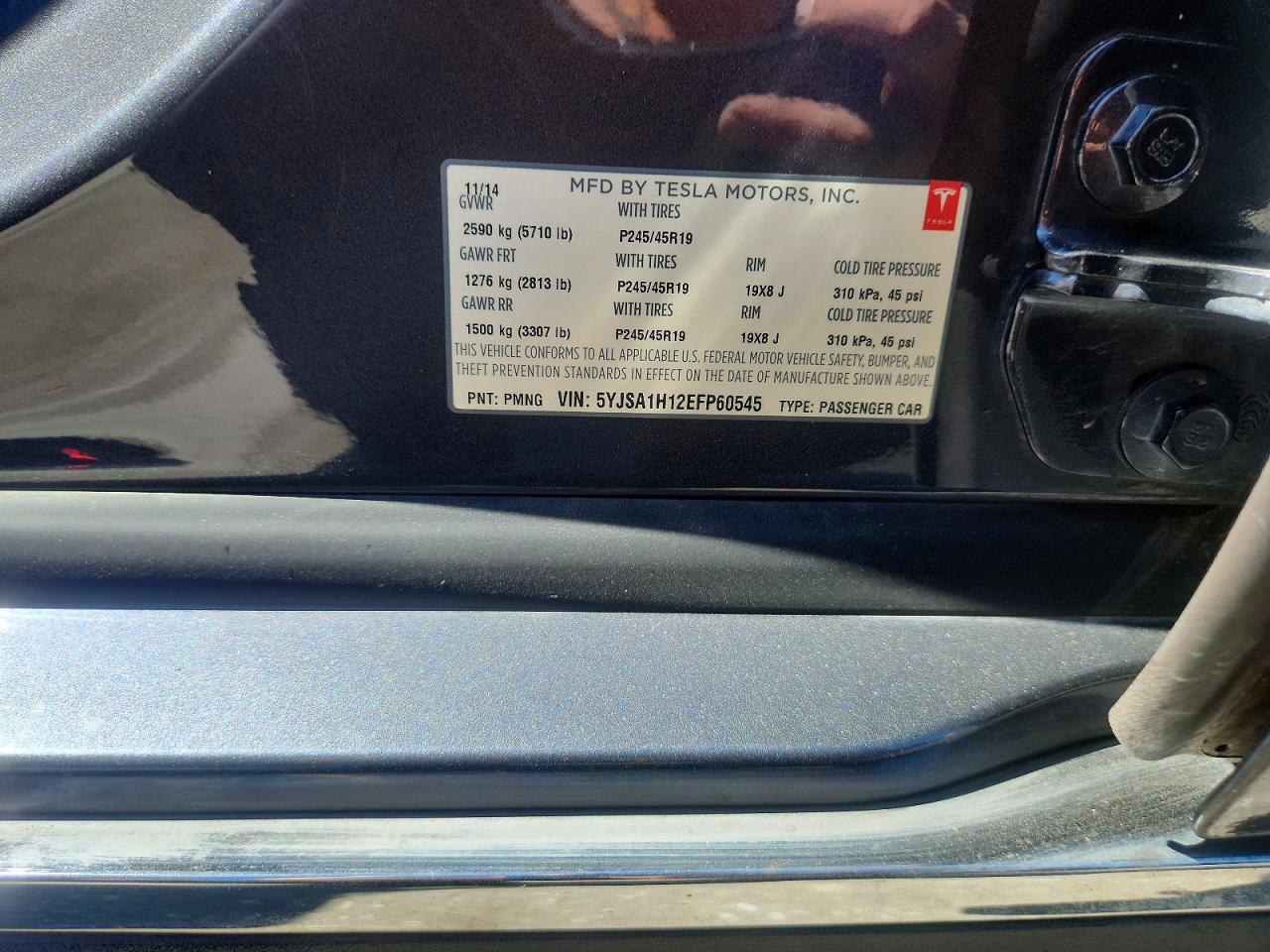 2014 Tesla Model S Gray vin: 5YJSA1H12EFP60545