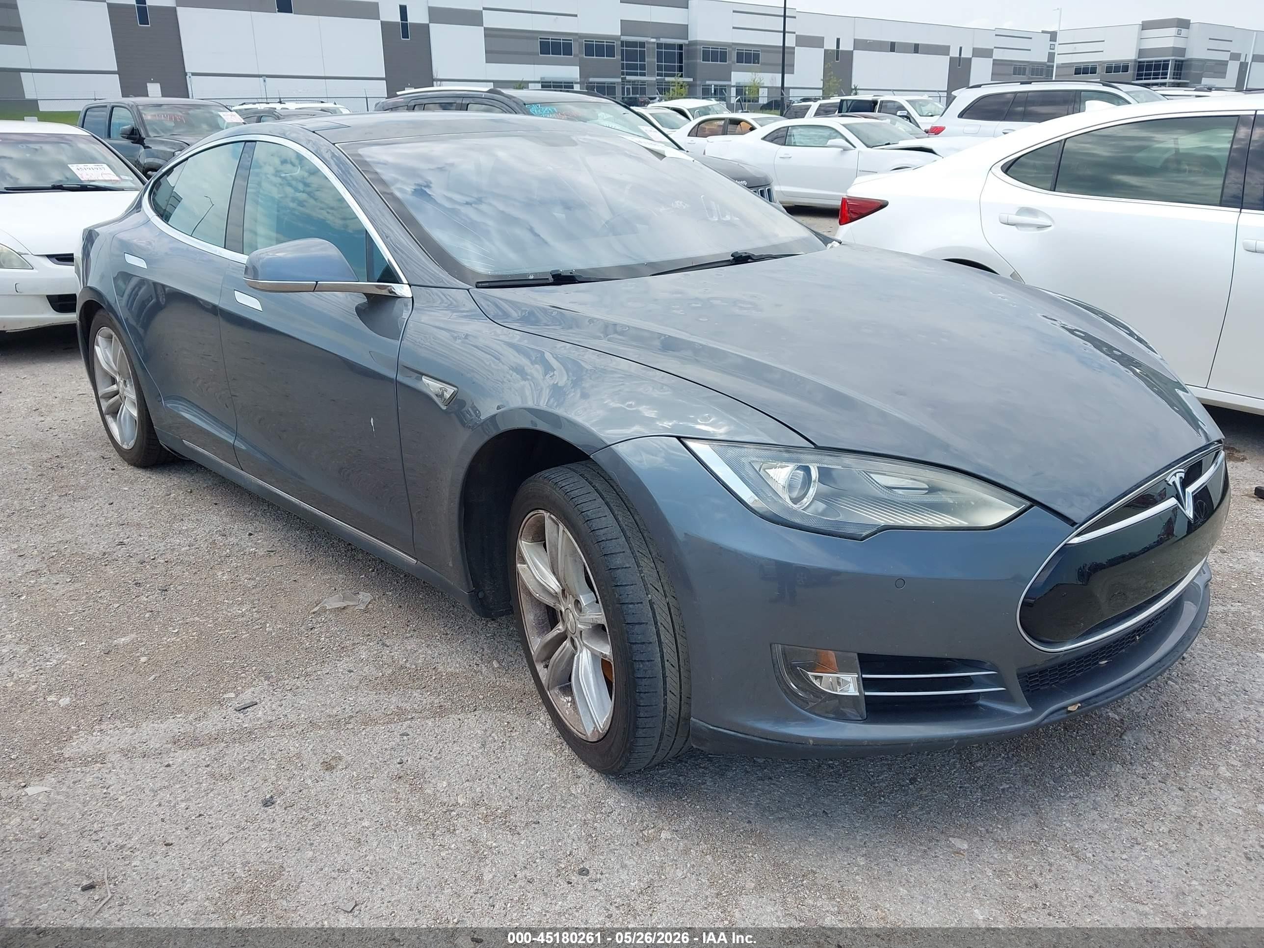 2014 Tesla Model S P85 Gray vin: 5YJSA1H13EFP38375