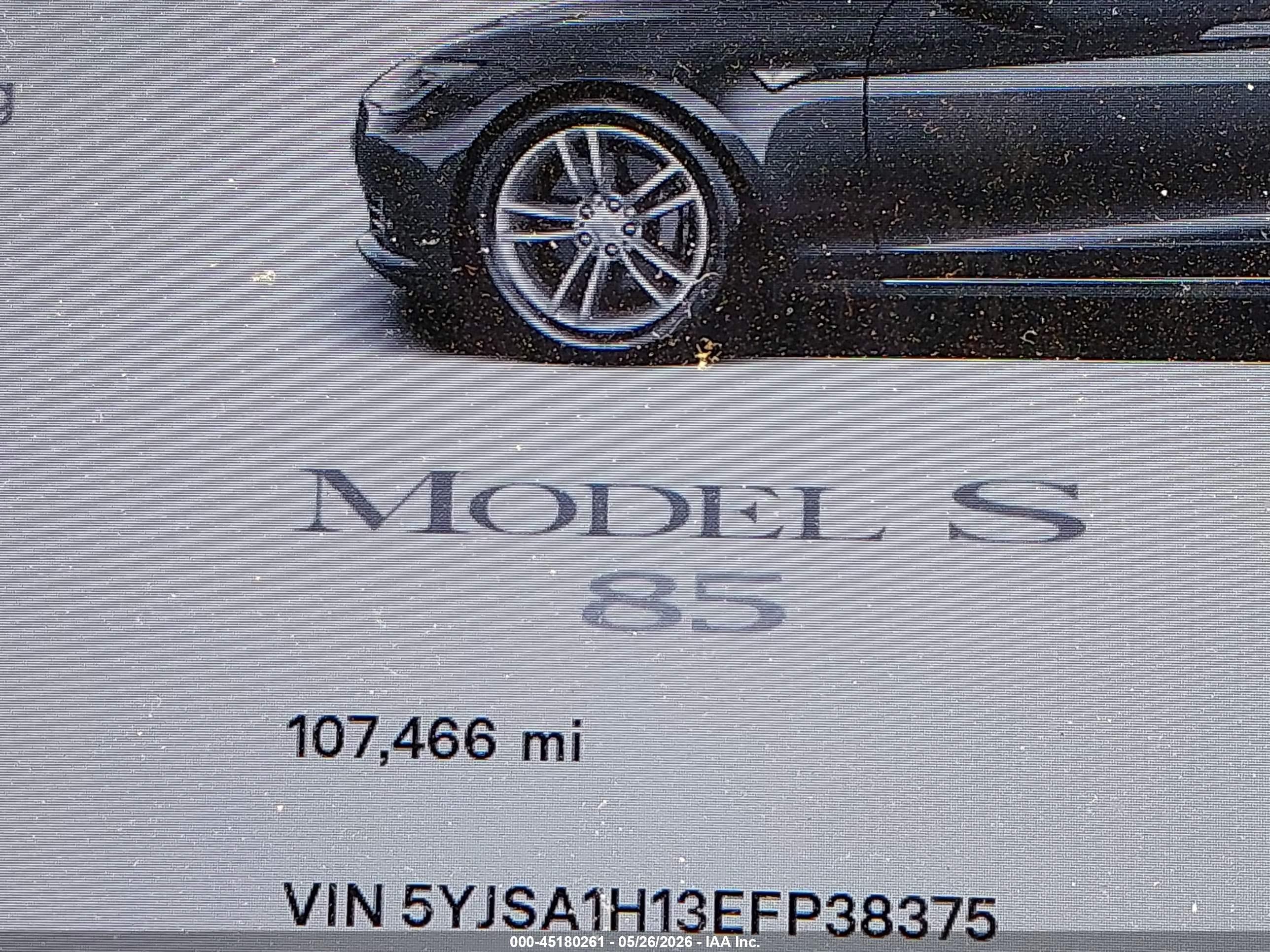 2014 Tesla Model S P85 Серый vin: 5YJSA1H13EFP38375