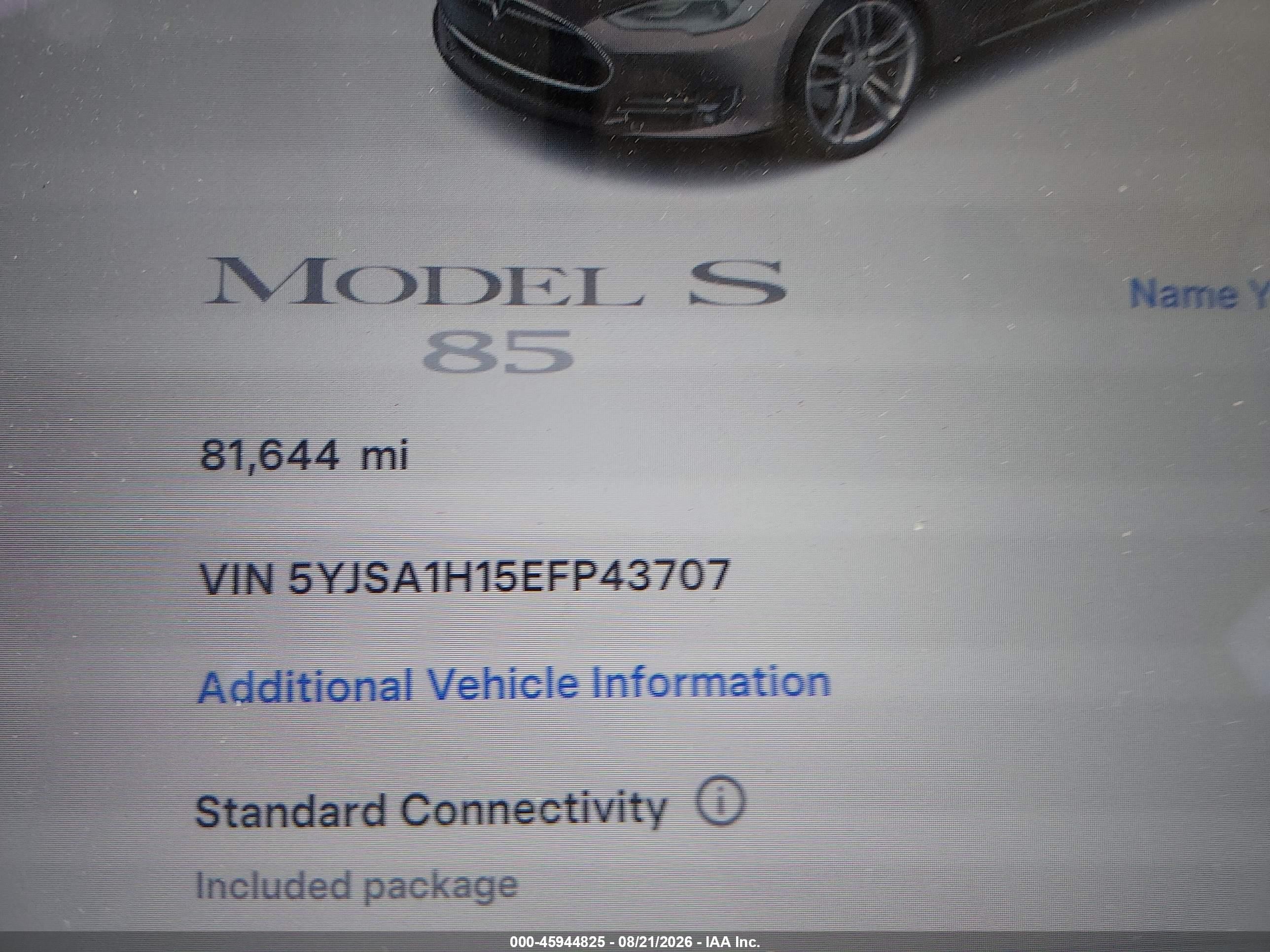 2014 Tesla Model S P85 Коричневый vin: 5YJSA1H15EFP43707