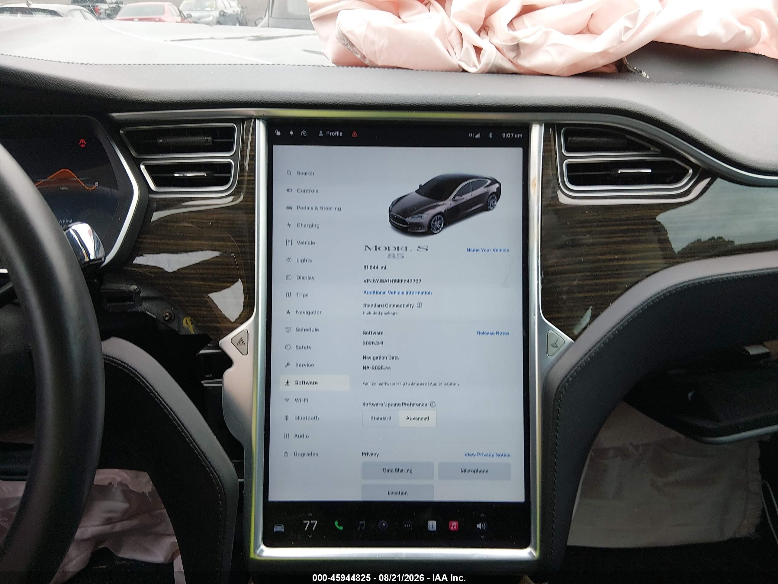 2014 Tesla Model S P85 Коричневый vin: 5YJSA1H15EFP43707