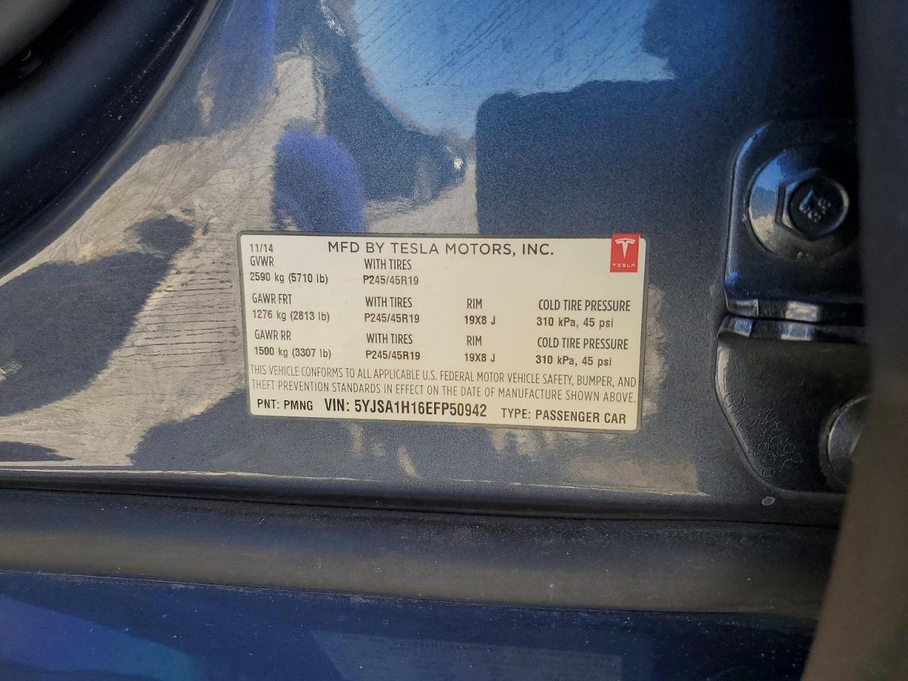2014 Tesla Model S Gray vin: 5YJSA1H16EFP50942