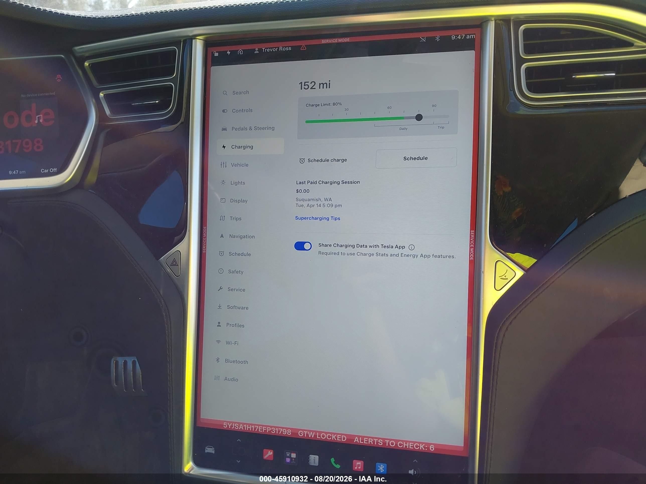 2014 Tesla Model S P85 Красный vin: 5YJSA1H17EFP31798