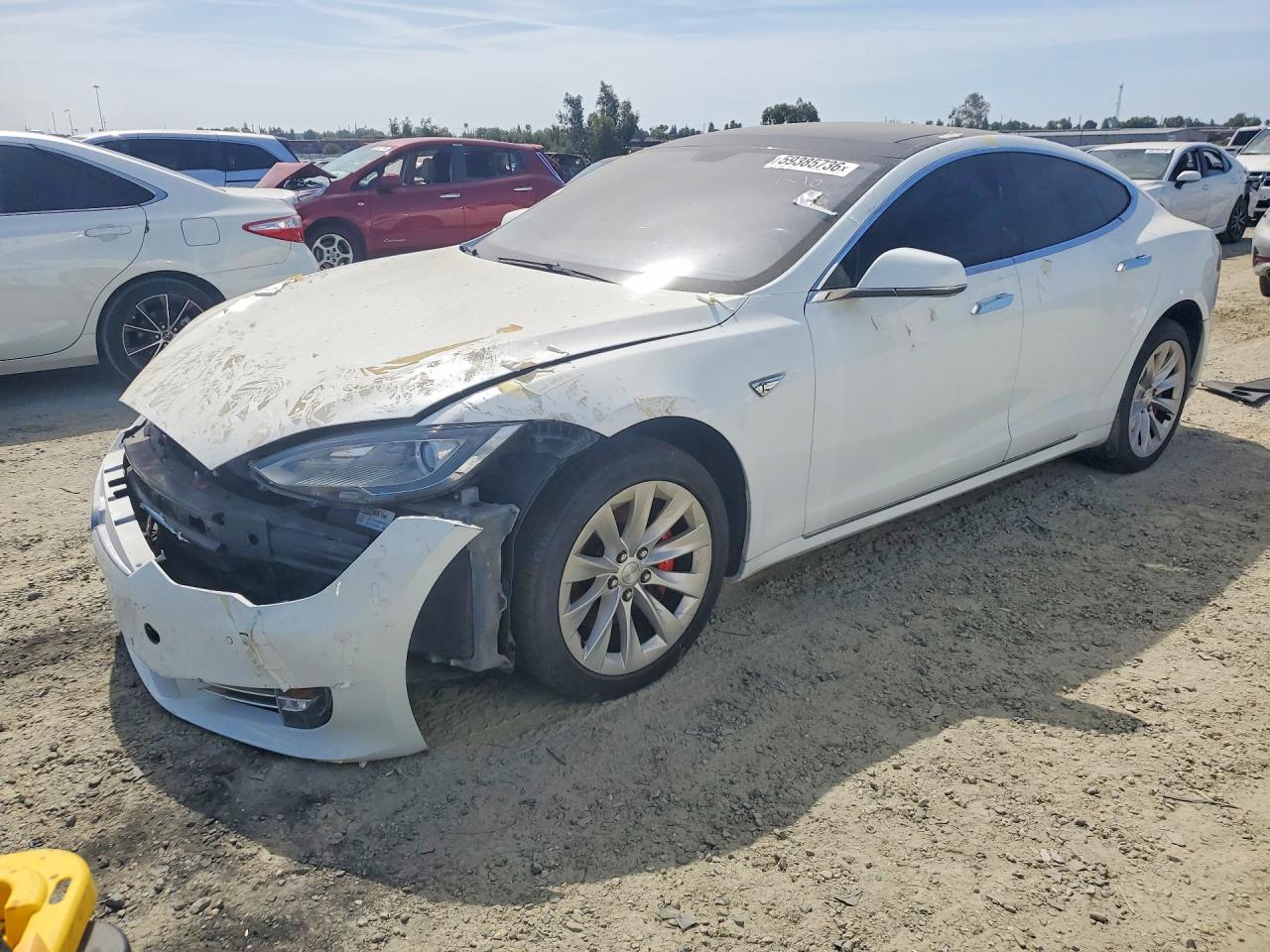 2014 Tesla Model S White vin: 5YJSA1H17EFP37763
