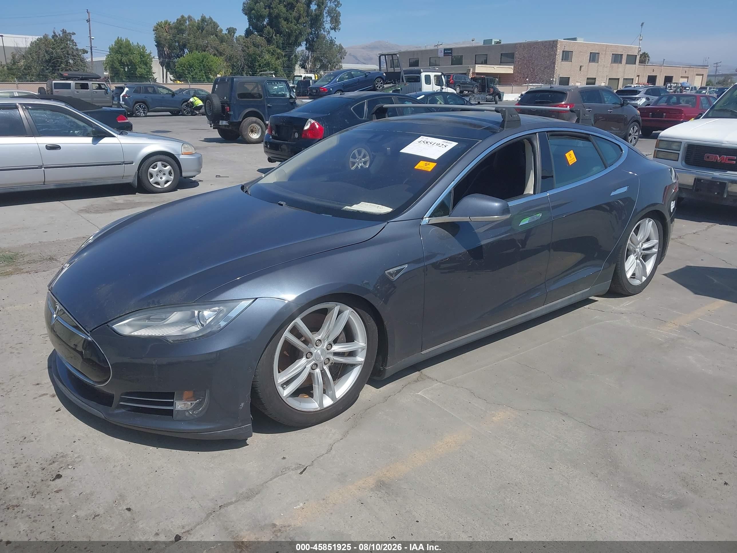 2014 Tesla Model S P85 Gray vin: 5YJSA1H17EFP46950