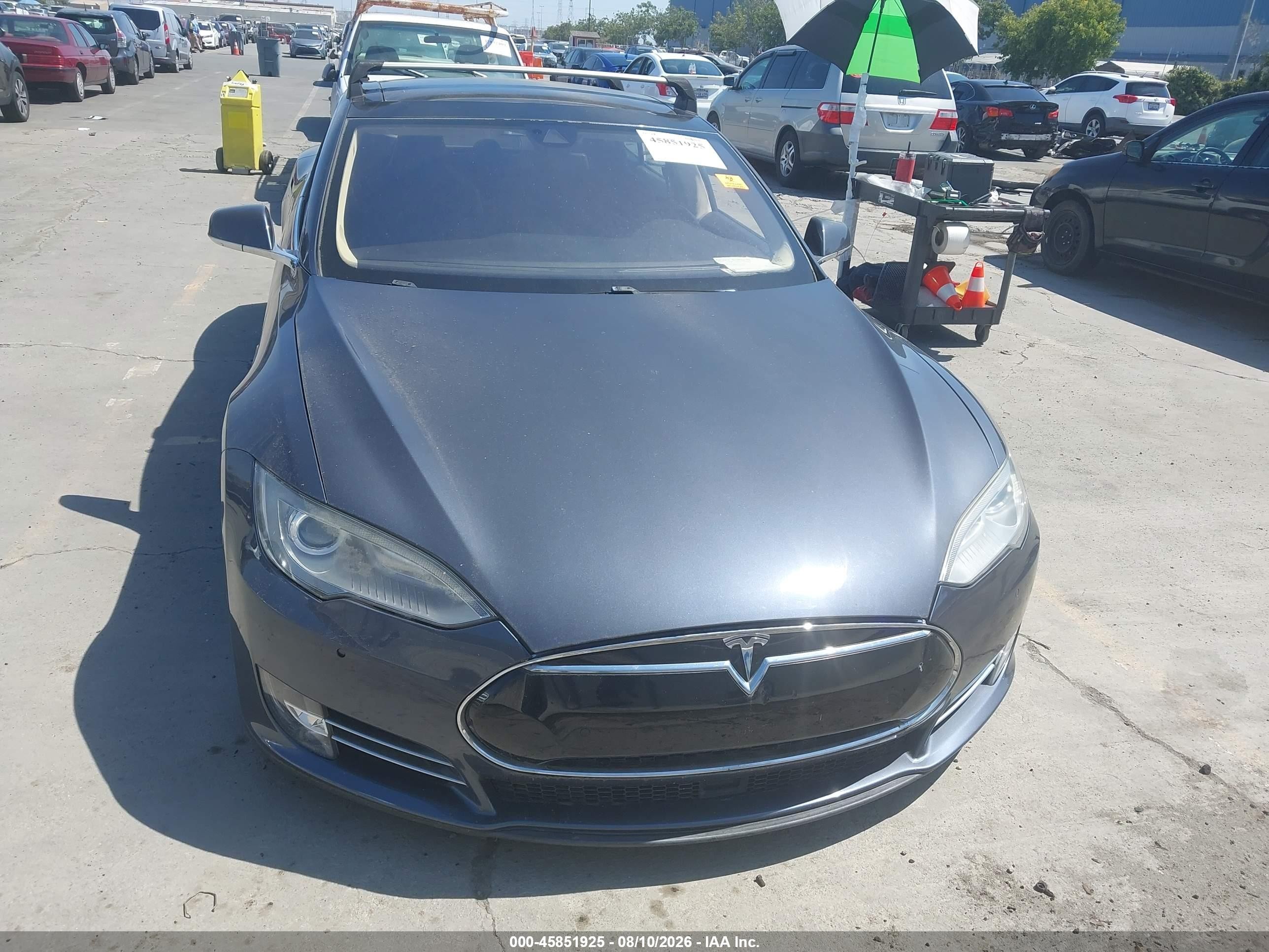 2014 Tesla Model S P85 Gray vin: 5YJSA1H17EFP46950