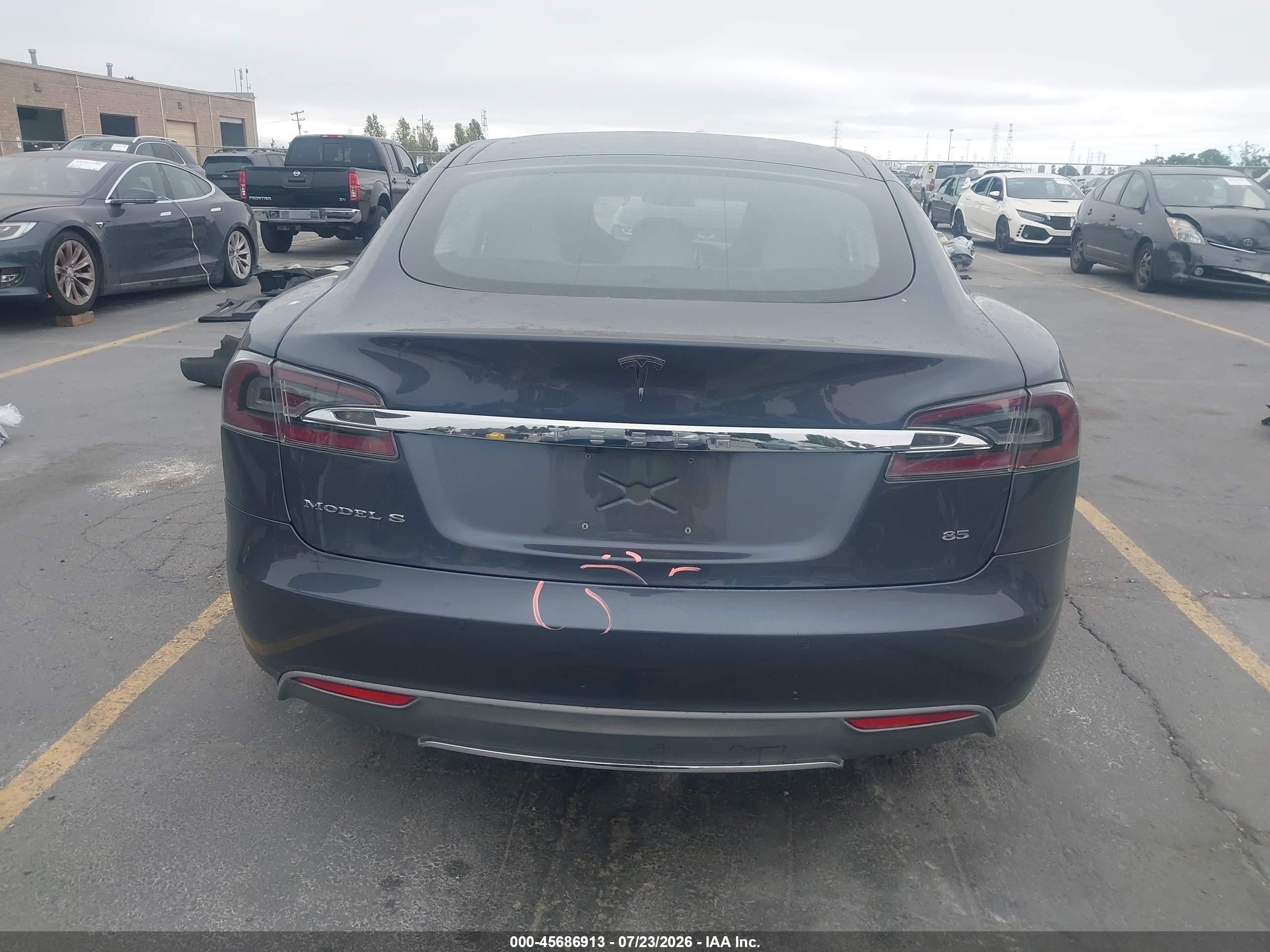 2014 Tesla Model S P85 Gray vin: 5YJSA1H17EFP62257