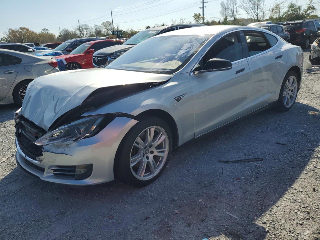 2014 Tesla Model S Silver vin: 5YJSA1H18EFP42972