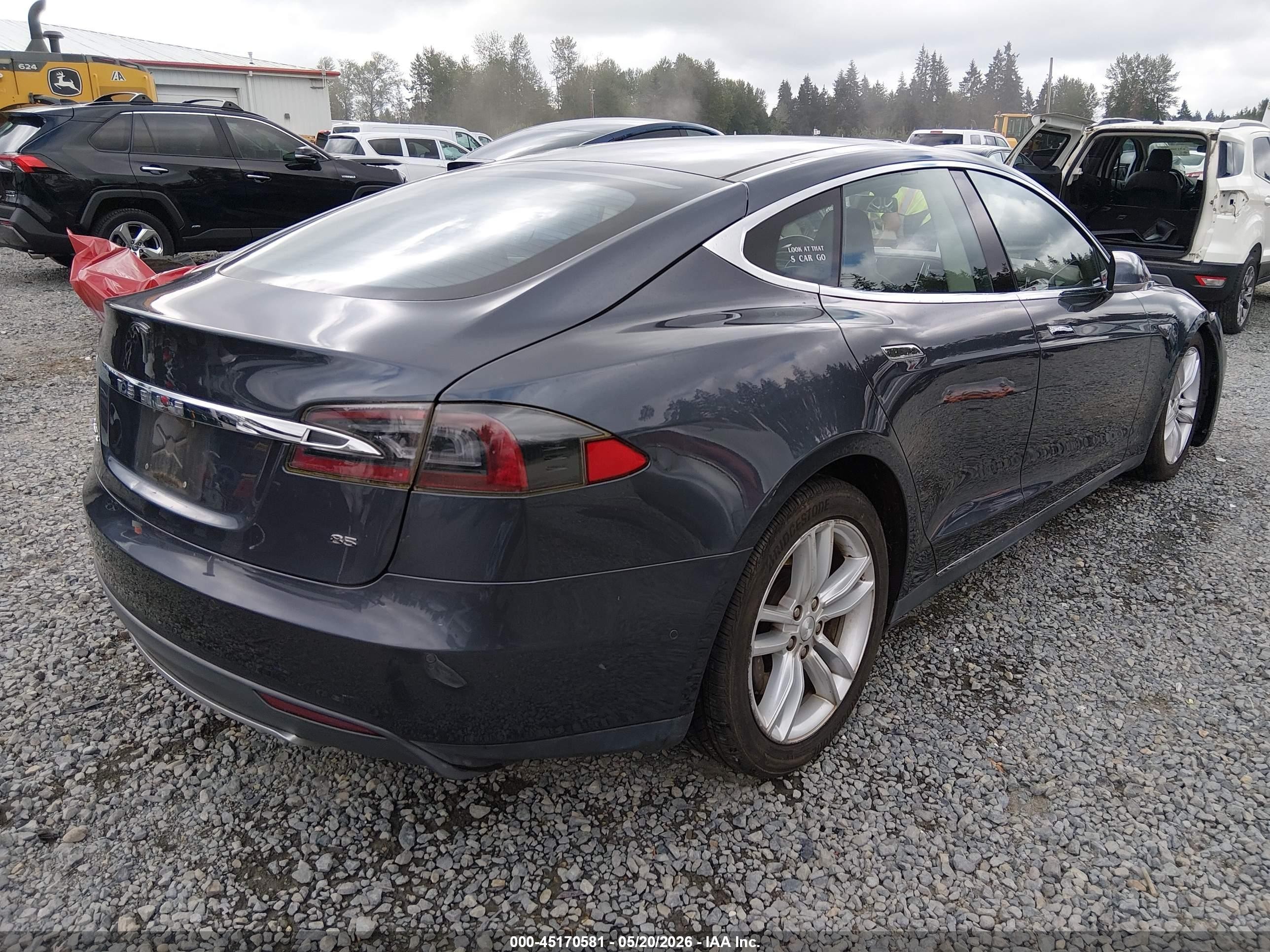 2014 Tesla Model S P85 Gray vin: 5YJSA1H18EFP53633