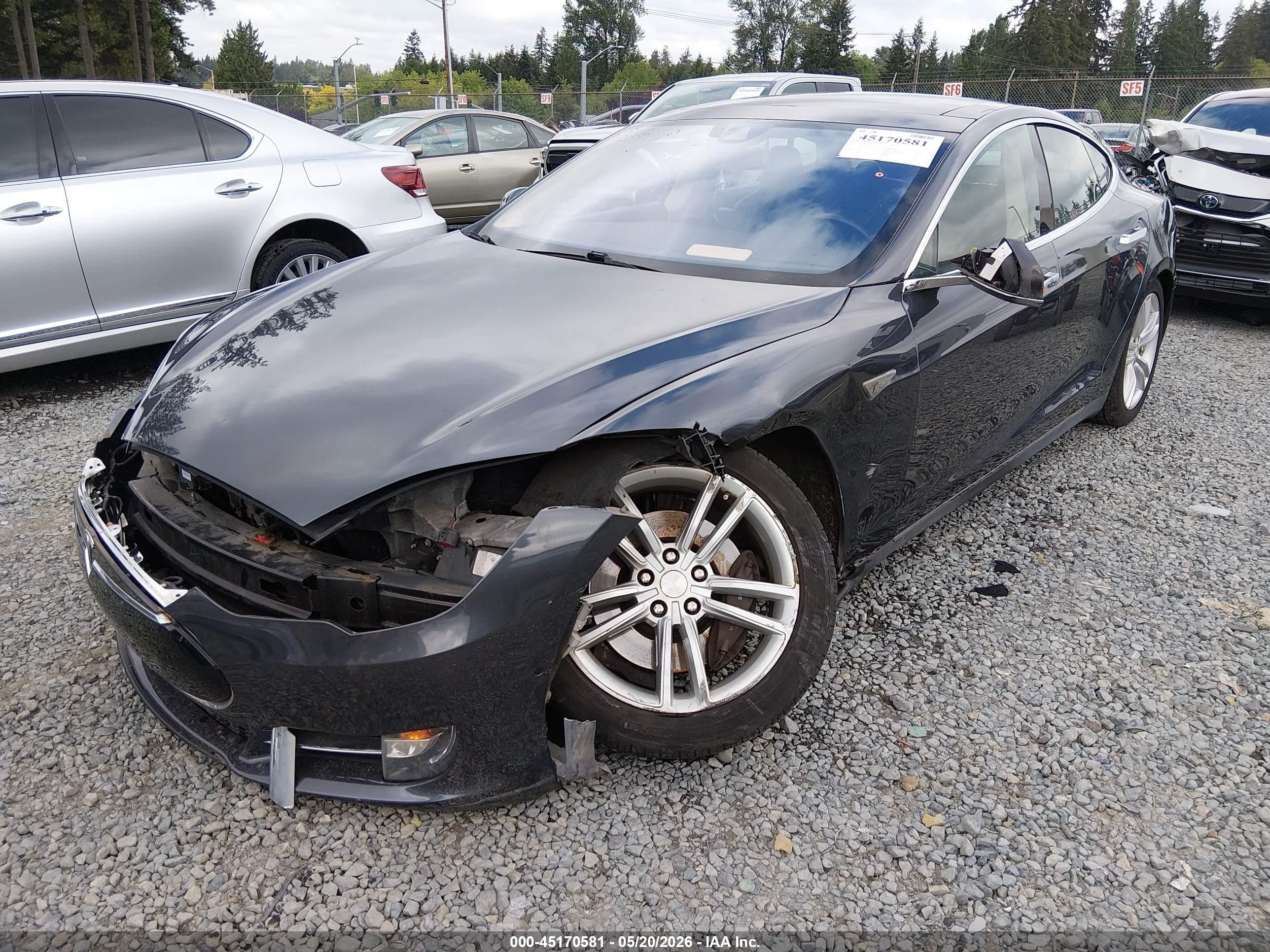 2014 Tesla Model S P85 Gray vin: 5YJSA1H18EFP53633