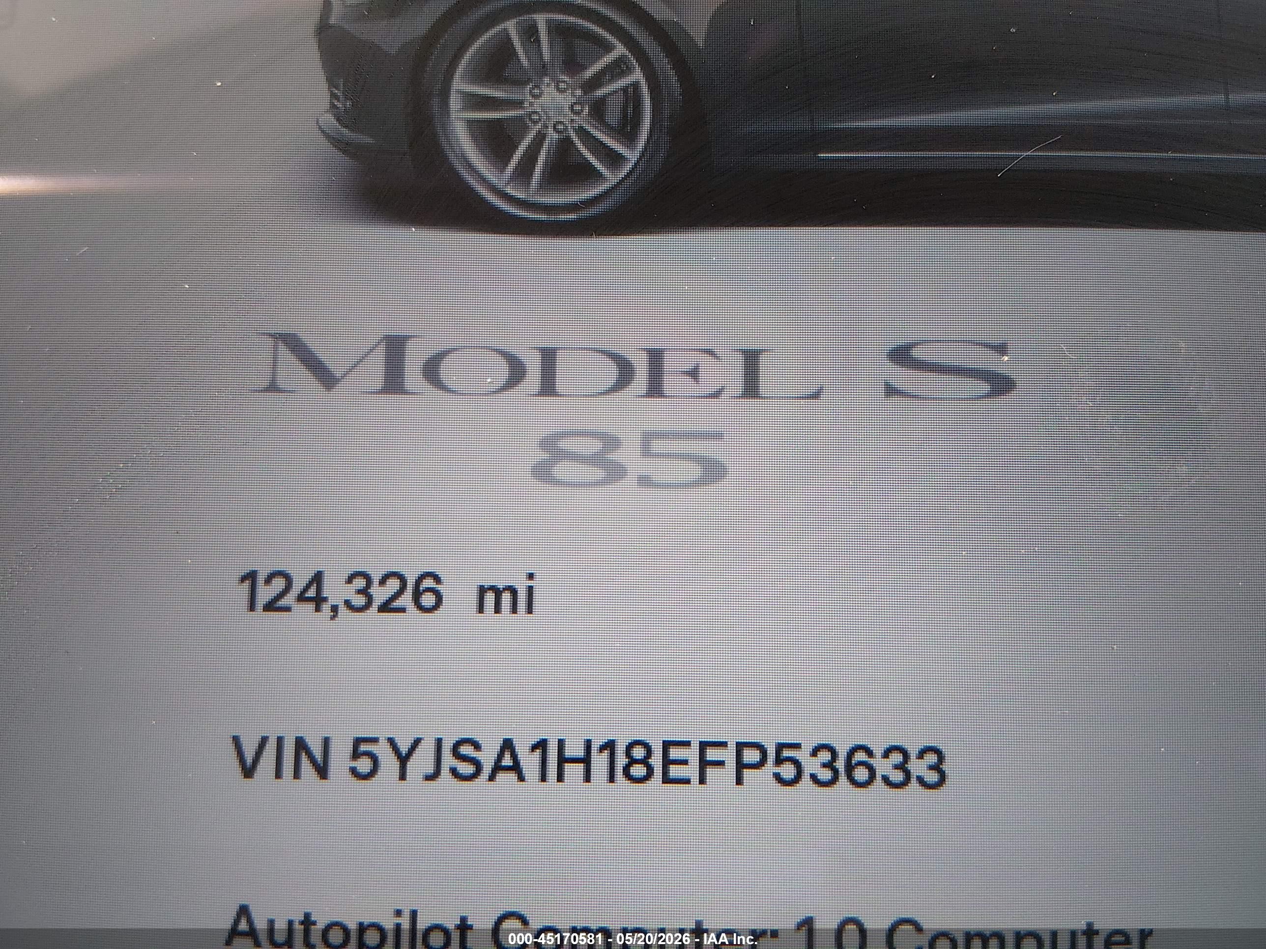 2014 Tesla Model S P85 Gray vin: 5YJSA1H18EFP53633