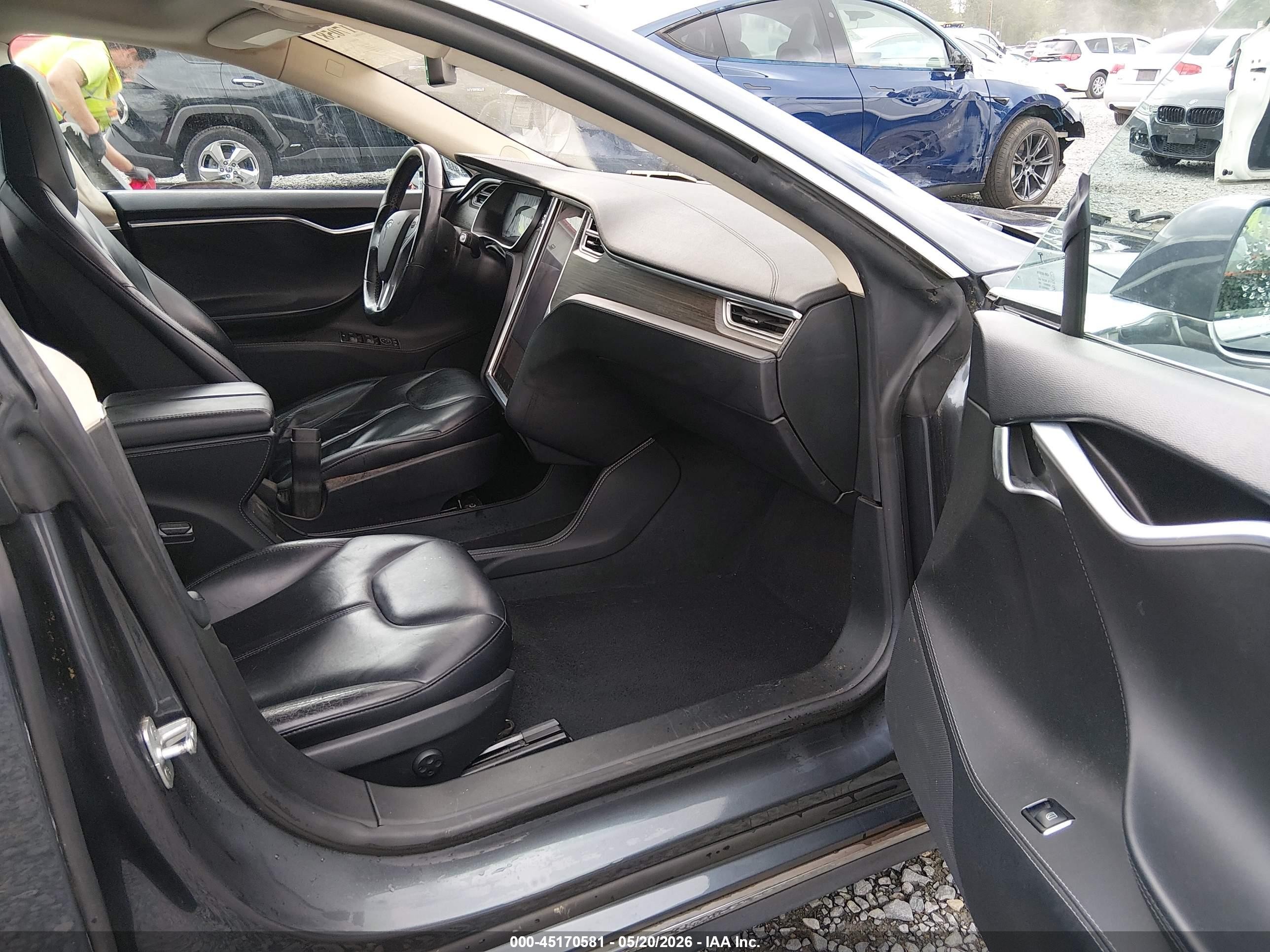 2014 Tesla Model S P85 Gray vin: 5YJSA1H18EFP53633