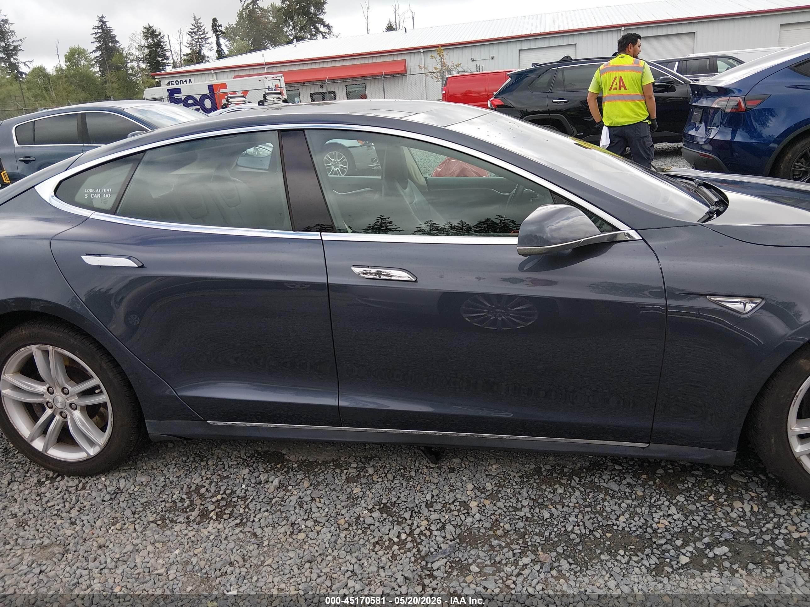 2014 Tesla Model S P85 Gray vin: 5YJSA1H18EFP53633