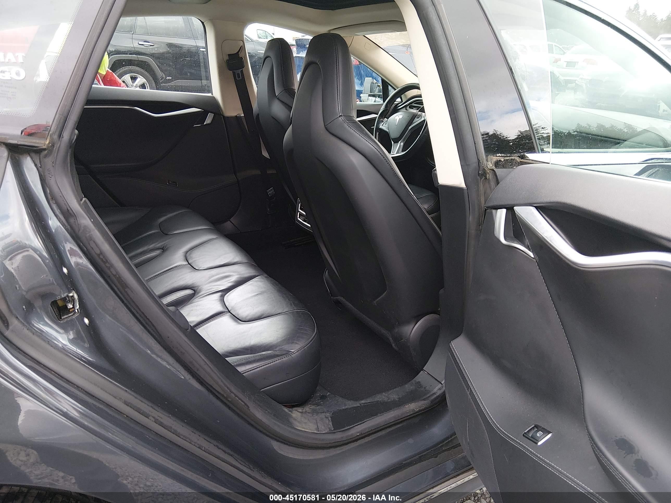 2014 Tesla Model S P85 Gray vin: 5YJSA1H18EFP53633