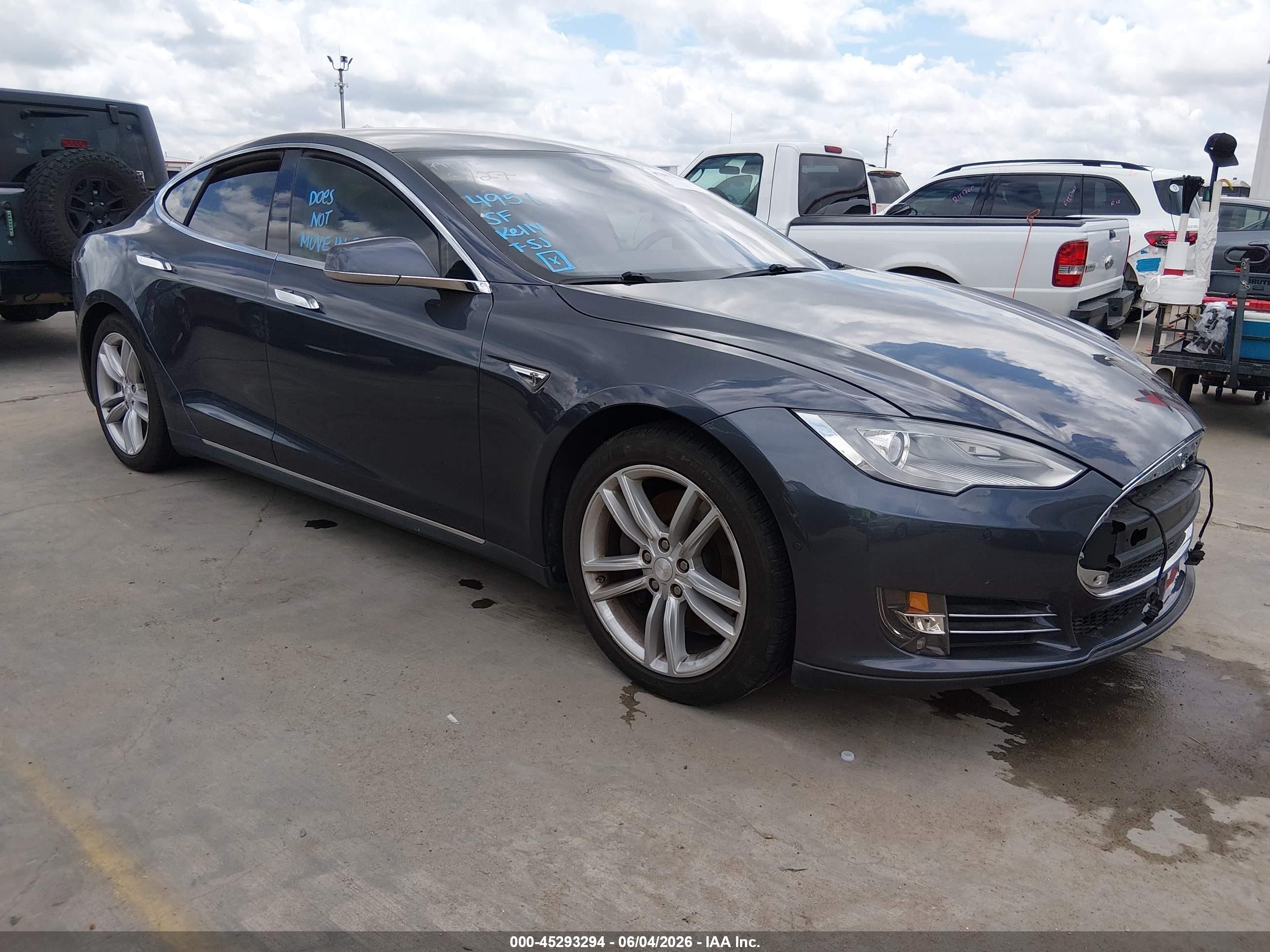 2014 Tesla Model S P85 Gray vin: 5YJSA1H18EFP61599