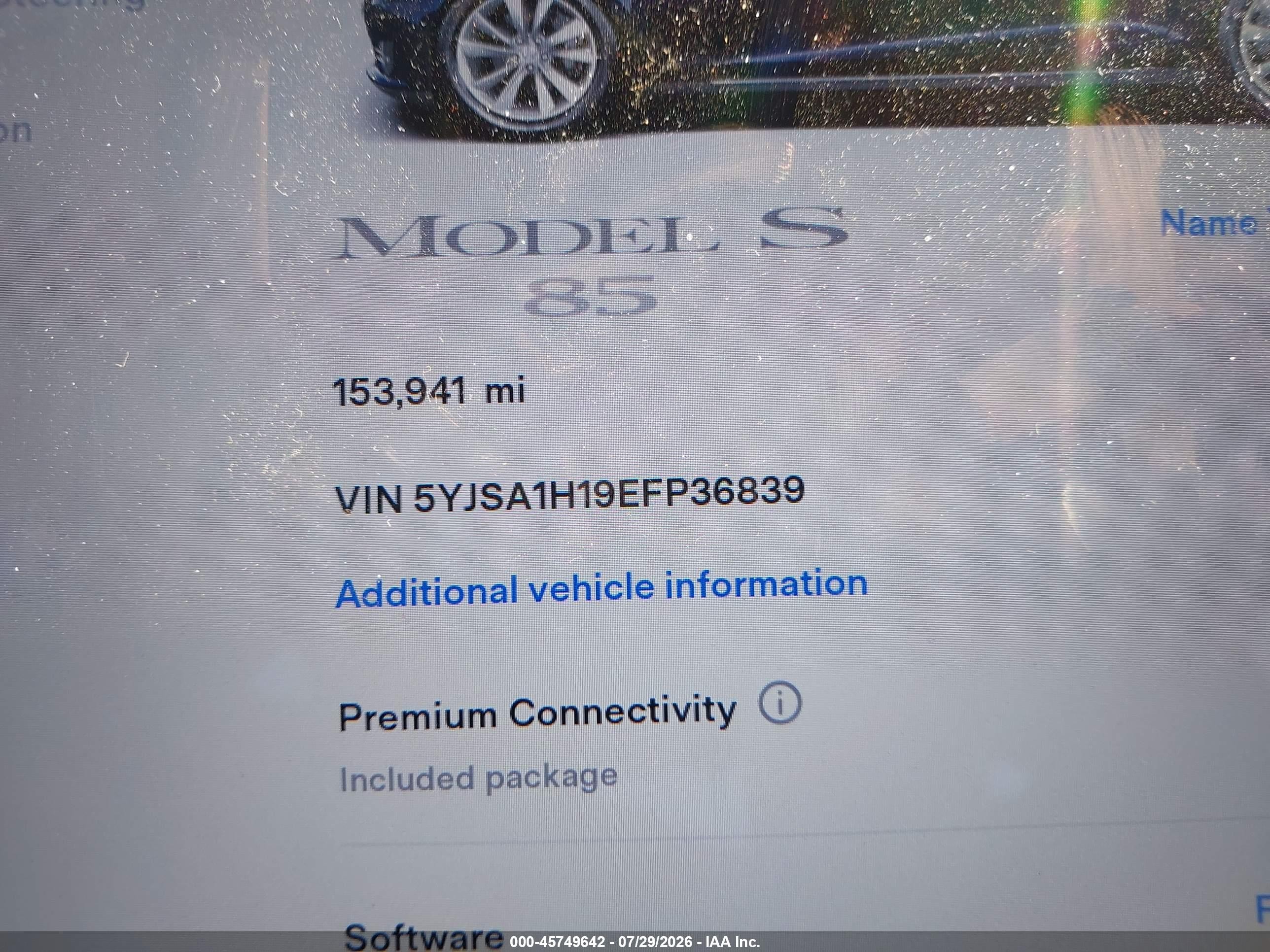 2014 Tesla Model S P85 Blue vin: 5YJSA1H19EFP36839