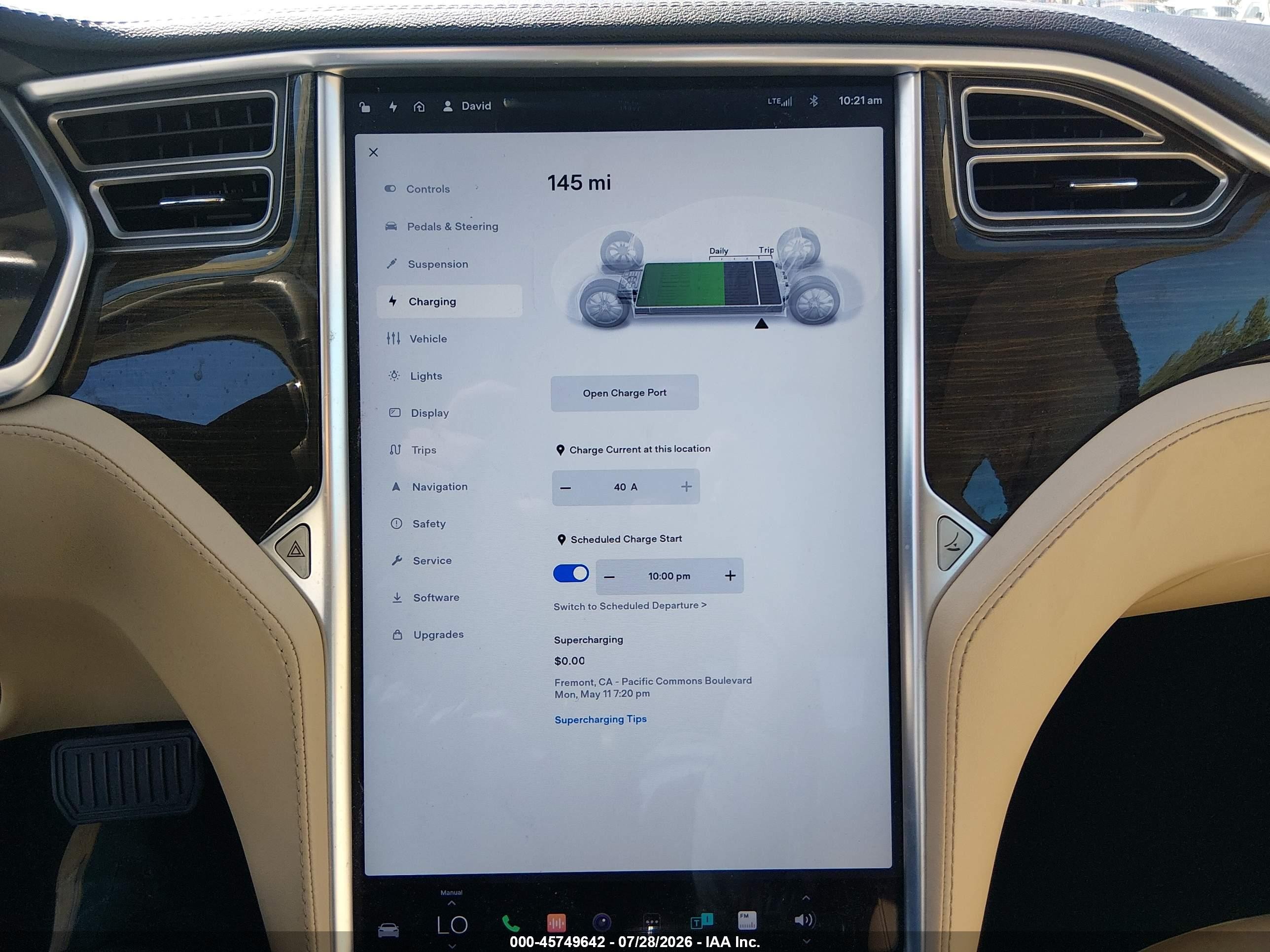2014 Tesla Model S P85 Blue vin: 5YJSA1H19EFP36839