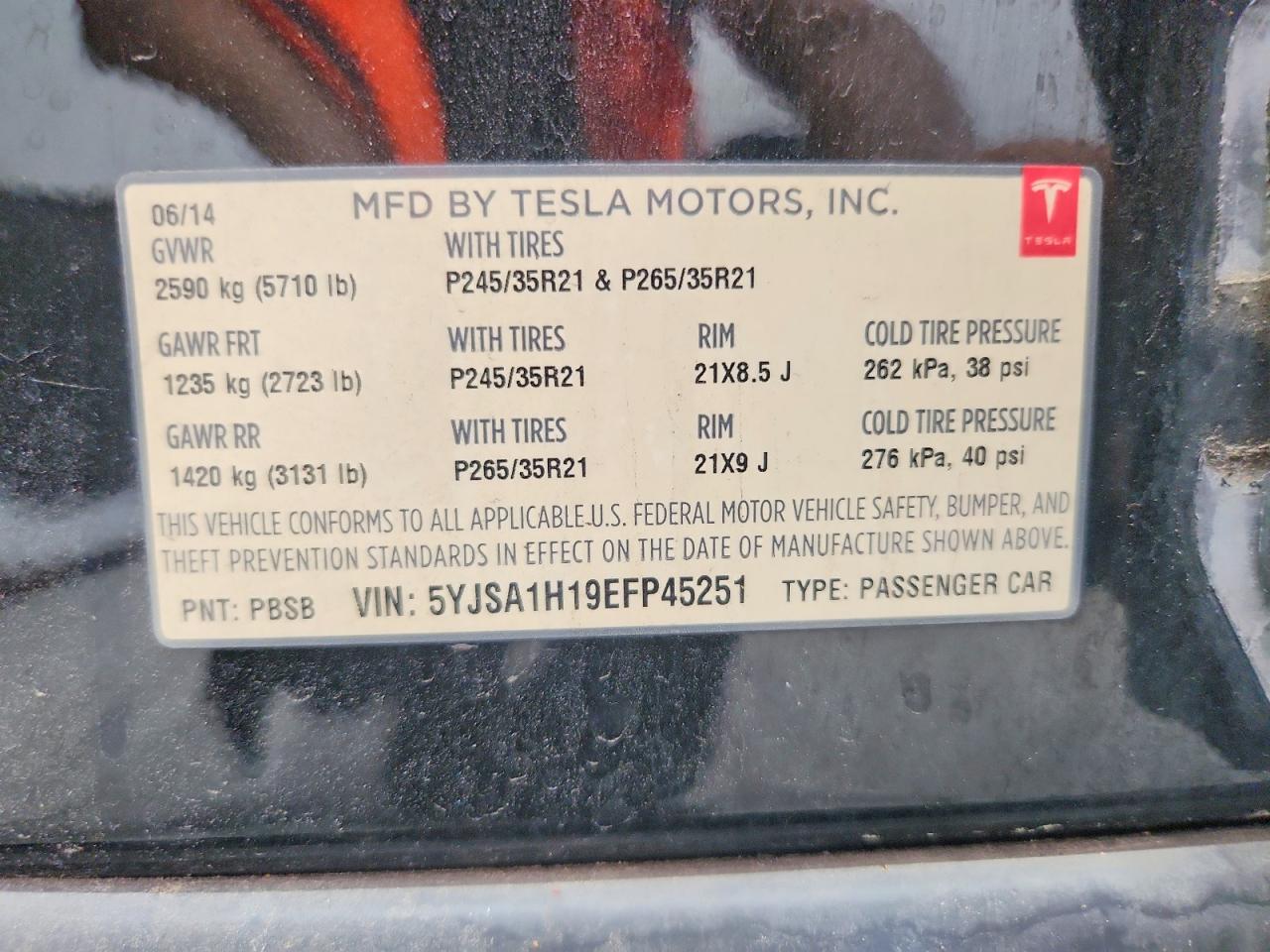 2014 Tesla Model S Black vin: 5YJSA1H19EFP45251