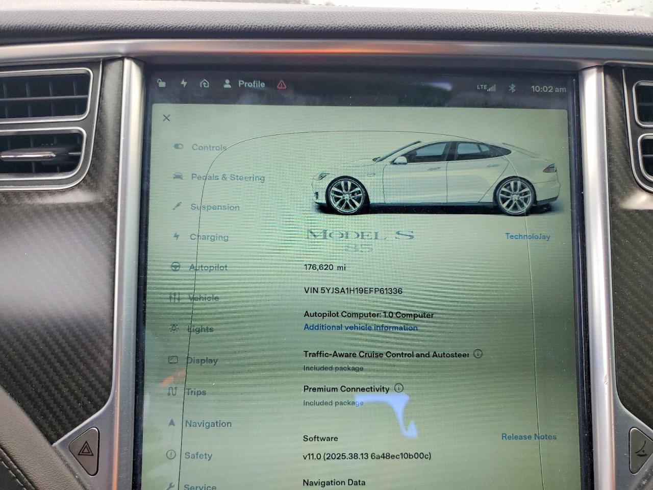 2014 Tesla Model S White vin: 5YJSA1H19EFP61336