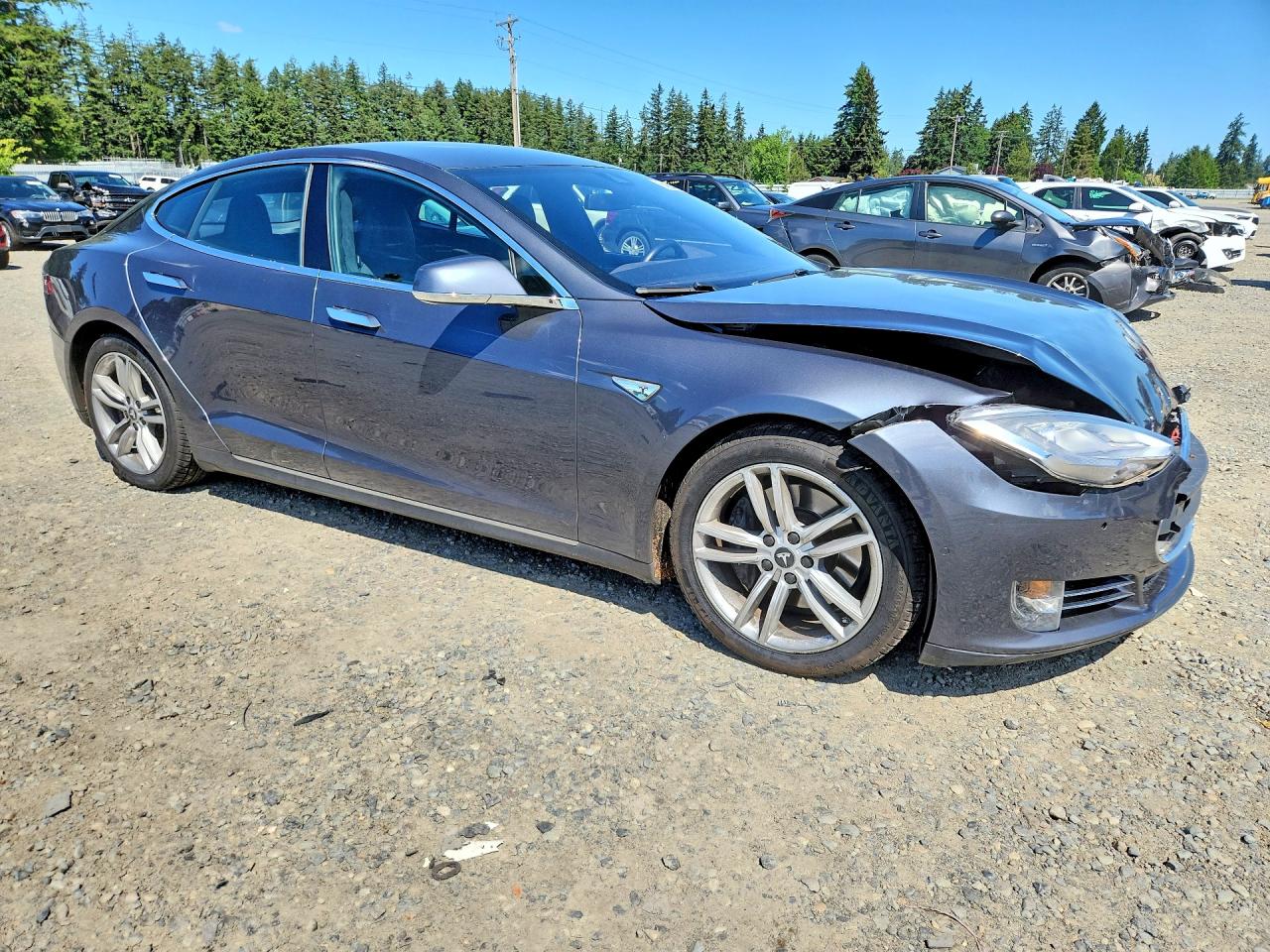 2015 Tesla Model S 85d Gray vin: 5YJSA1H20FFP70307