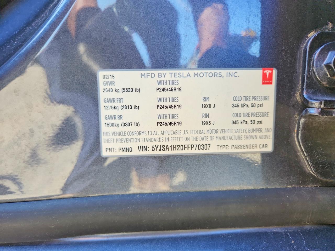 2015 Tesla Model S 85d Gray vin: 5YJSA1H20FFP70307