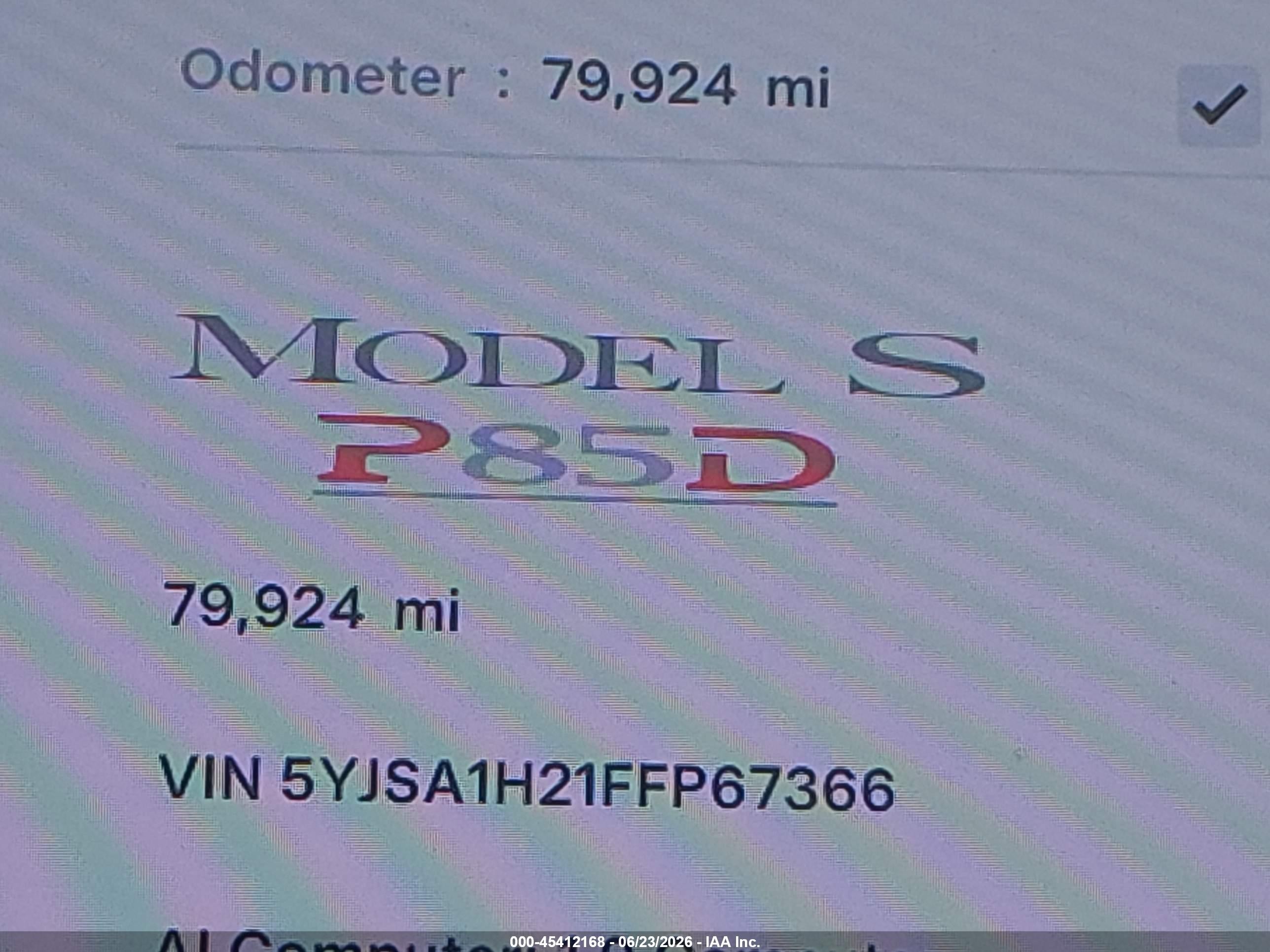 2015 Tesla Model S 70d/85d/p85d Silver vin: 5YJSA1H21FFP67366