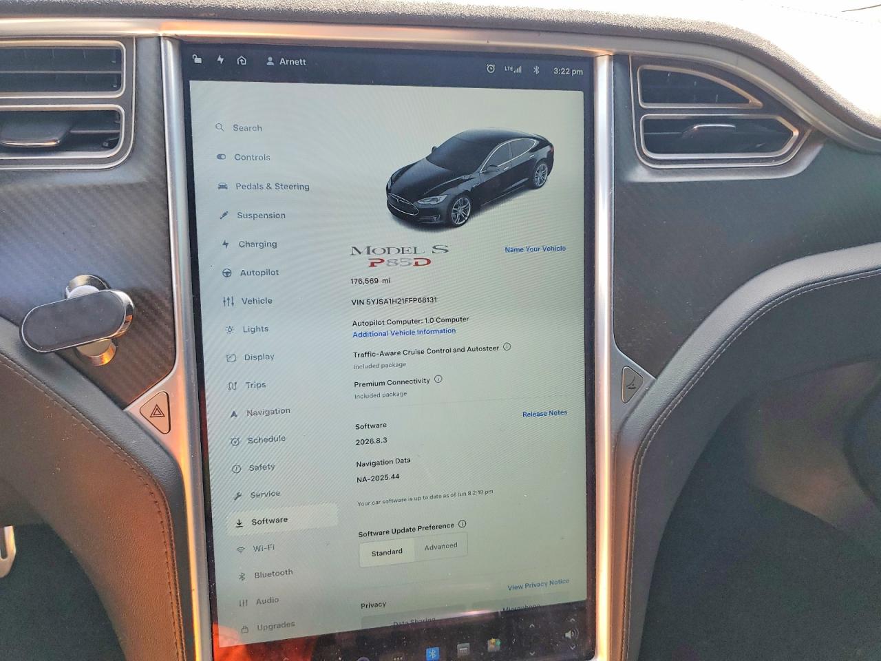2015 Tesla Model S 85d Black vin: 5YJSA1H21FFP68131