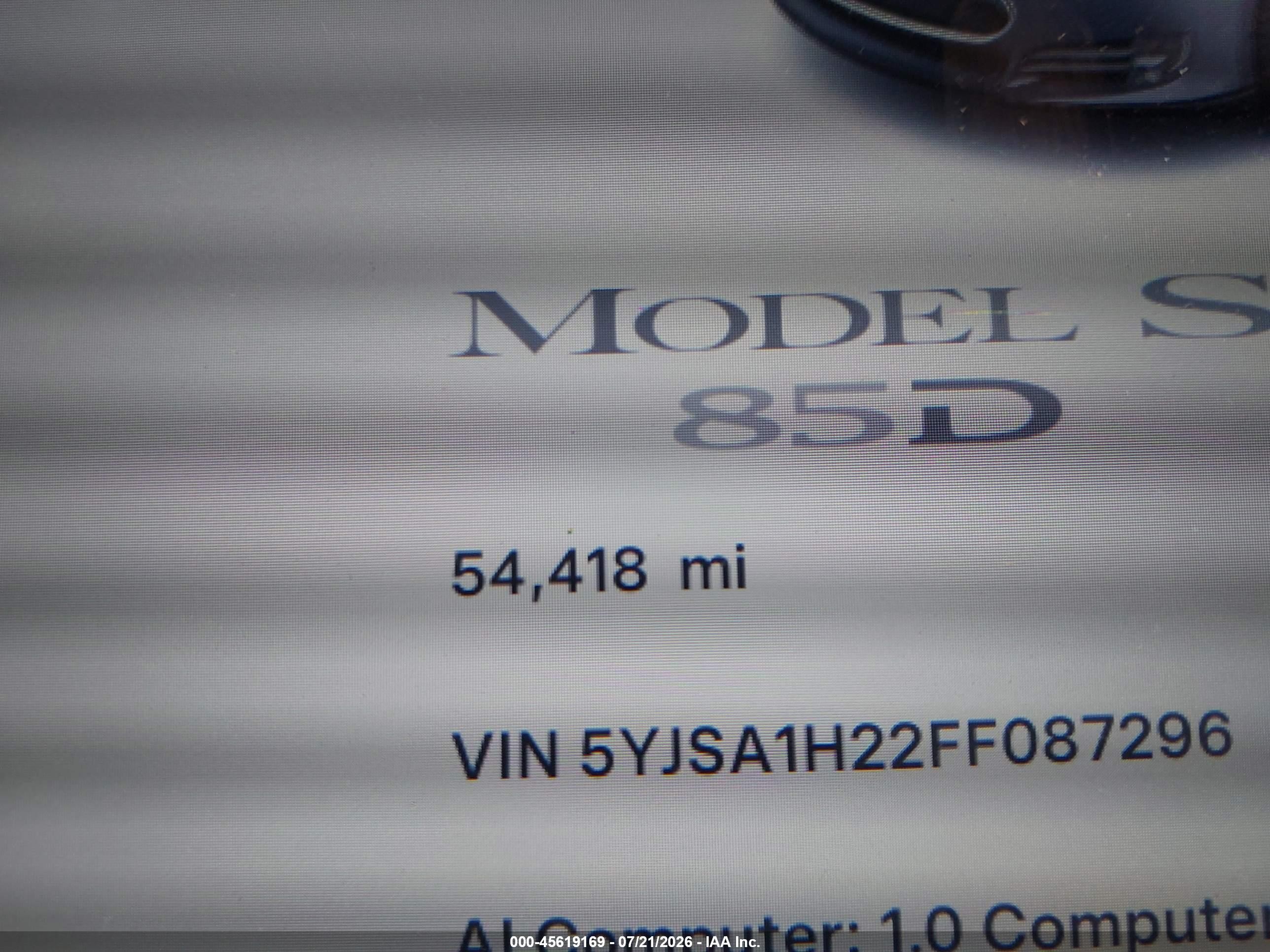 2015 Tesla Model S 70d/85d/p85d Gray vin: 5YJSA1H22FF087296